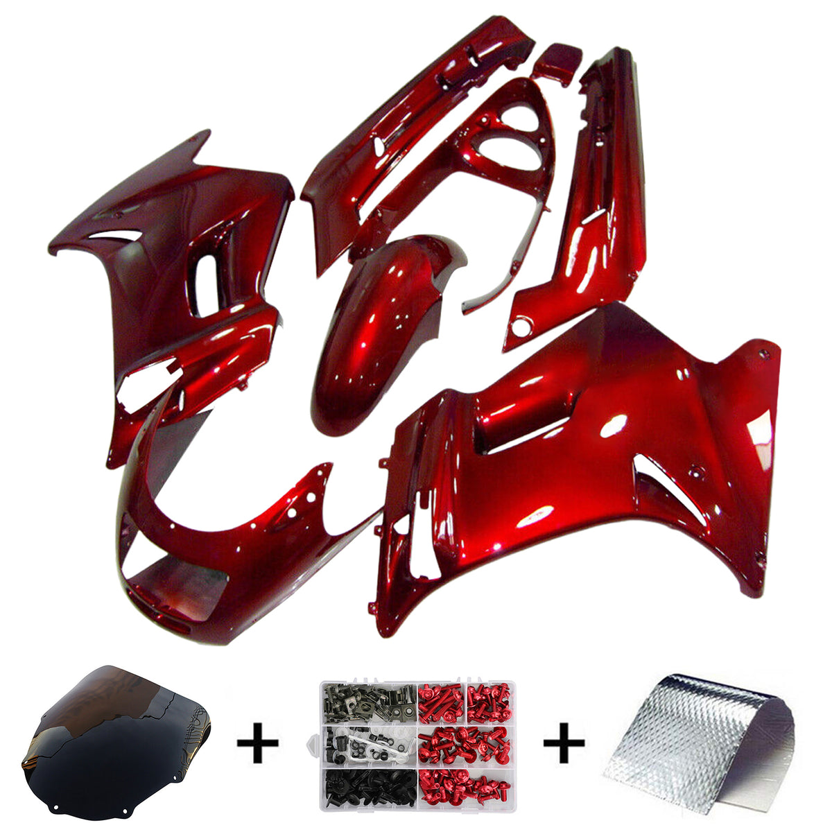 Amotopart 1996–2007 Kawasaki ZZR250 rotes Verkleidungsset