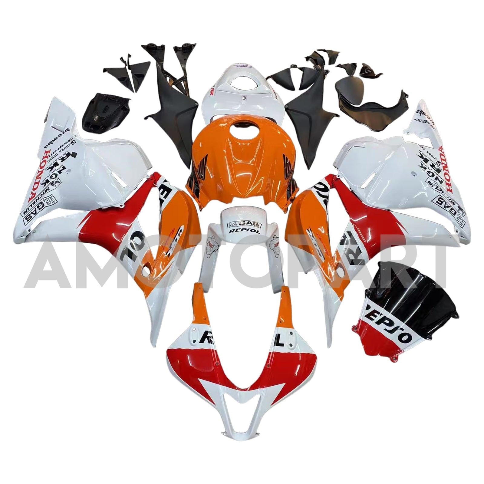 Amotopart 2009-2012 Honda CBR600RR Orange Red White Fairing Kit