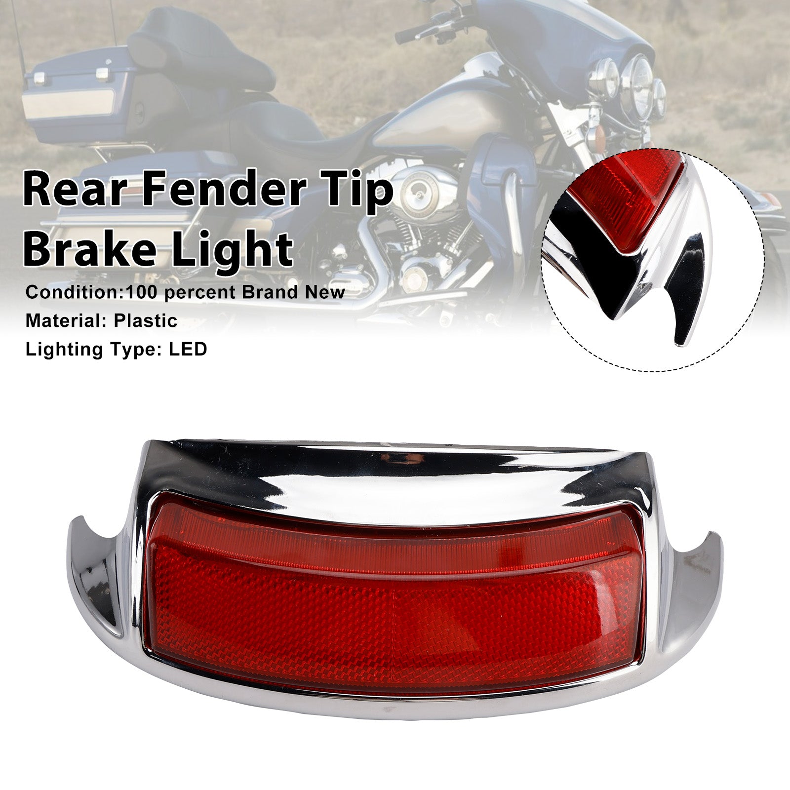 2009-2024 Touring Electra Glide Rear Fender Tip Brake Light Fit