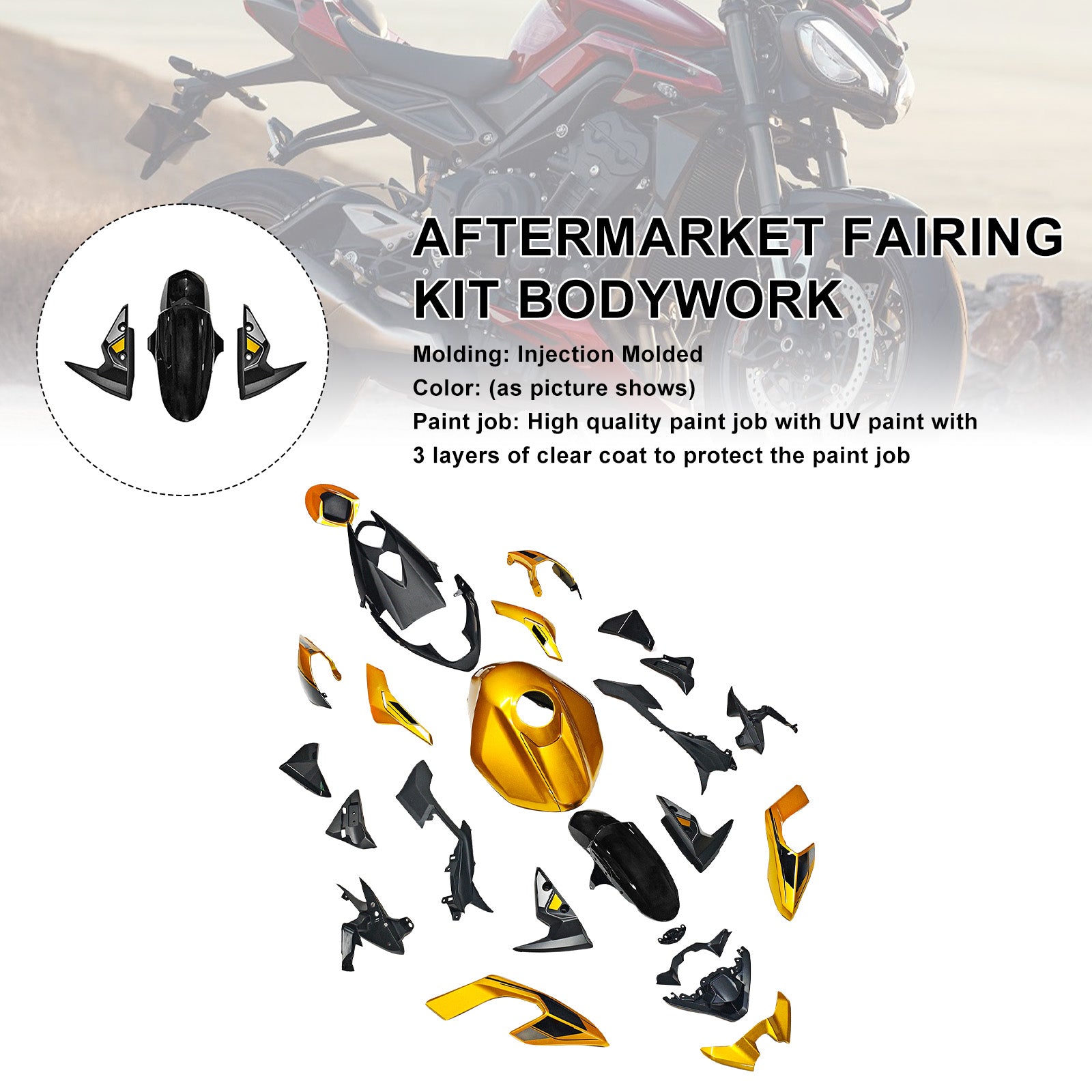 Amotopart 2023–2025 Triumph Street Triple 765 R/RS Verkleidungsset-Kollektion