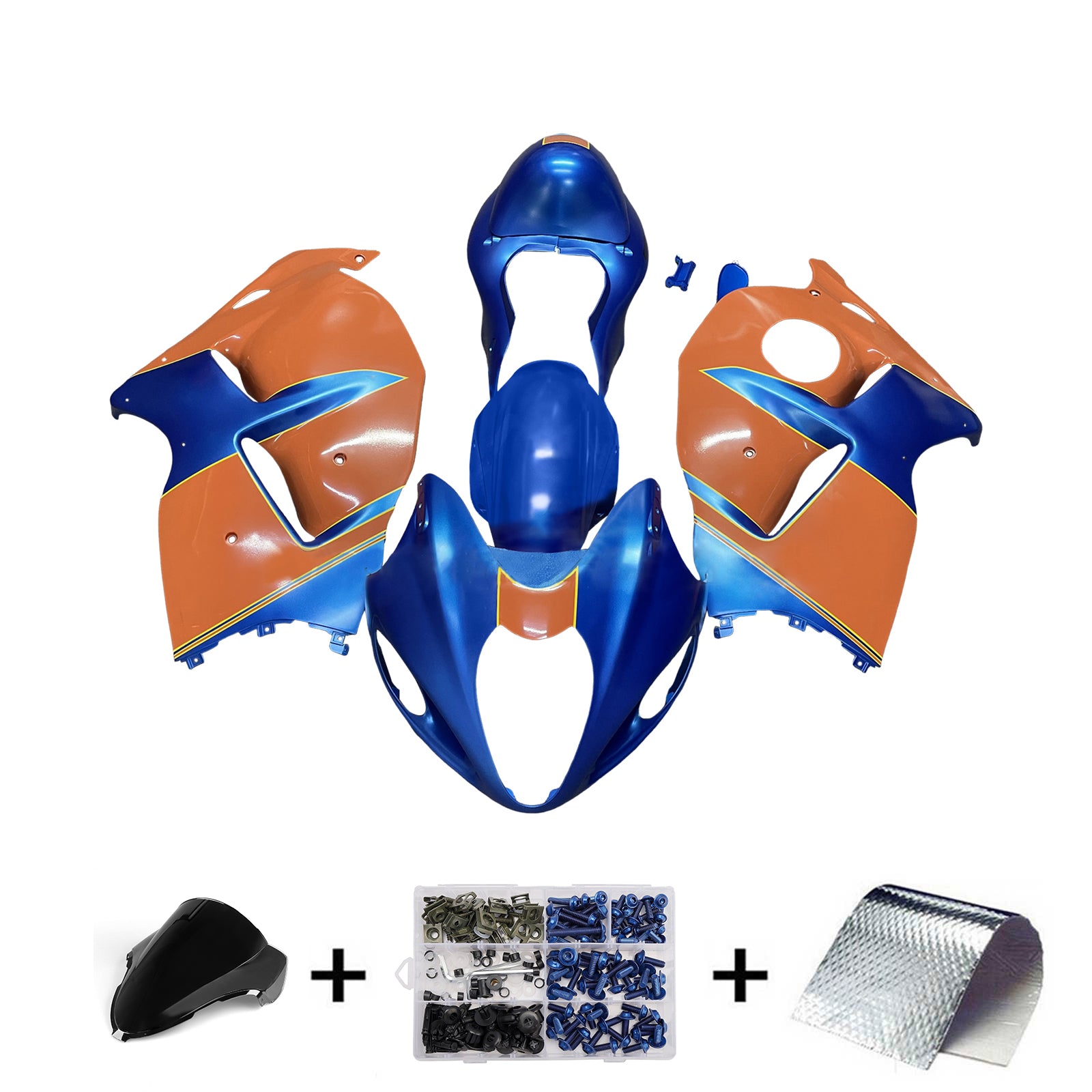Amotopart 1999-2007 Suzuki Hayabusa GSX1300R Blue Fearing Kit