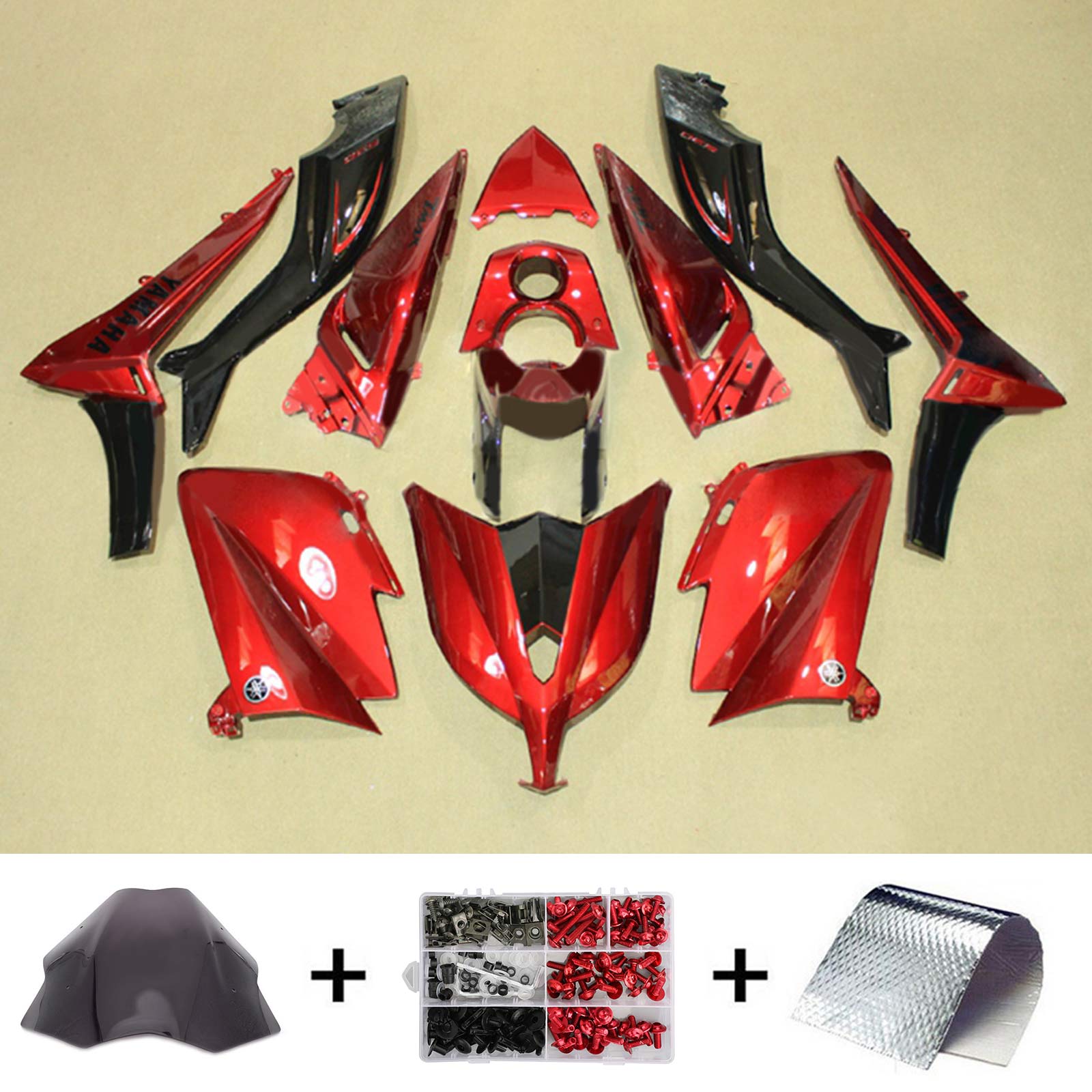 Amotopart 2012-2014 TMax TMAX 530 Yamaha rojo y kit de carenado