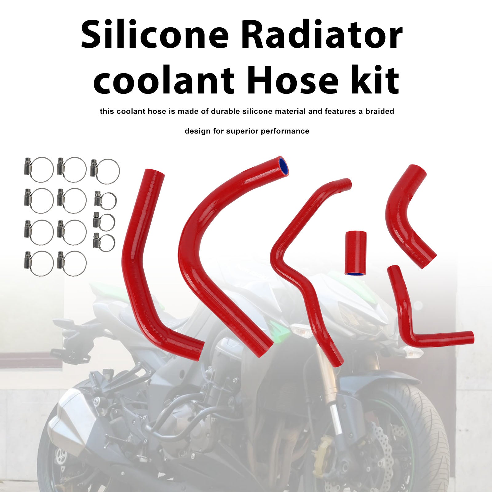 Kawasaki Z1000 Z1000SX Z1100 Silicone Radiator coolant Hose kit