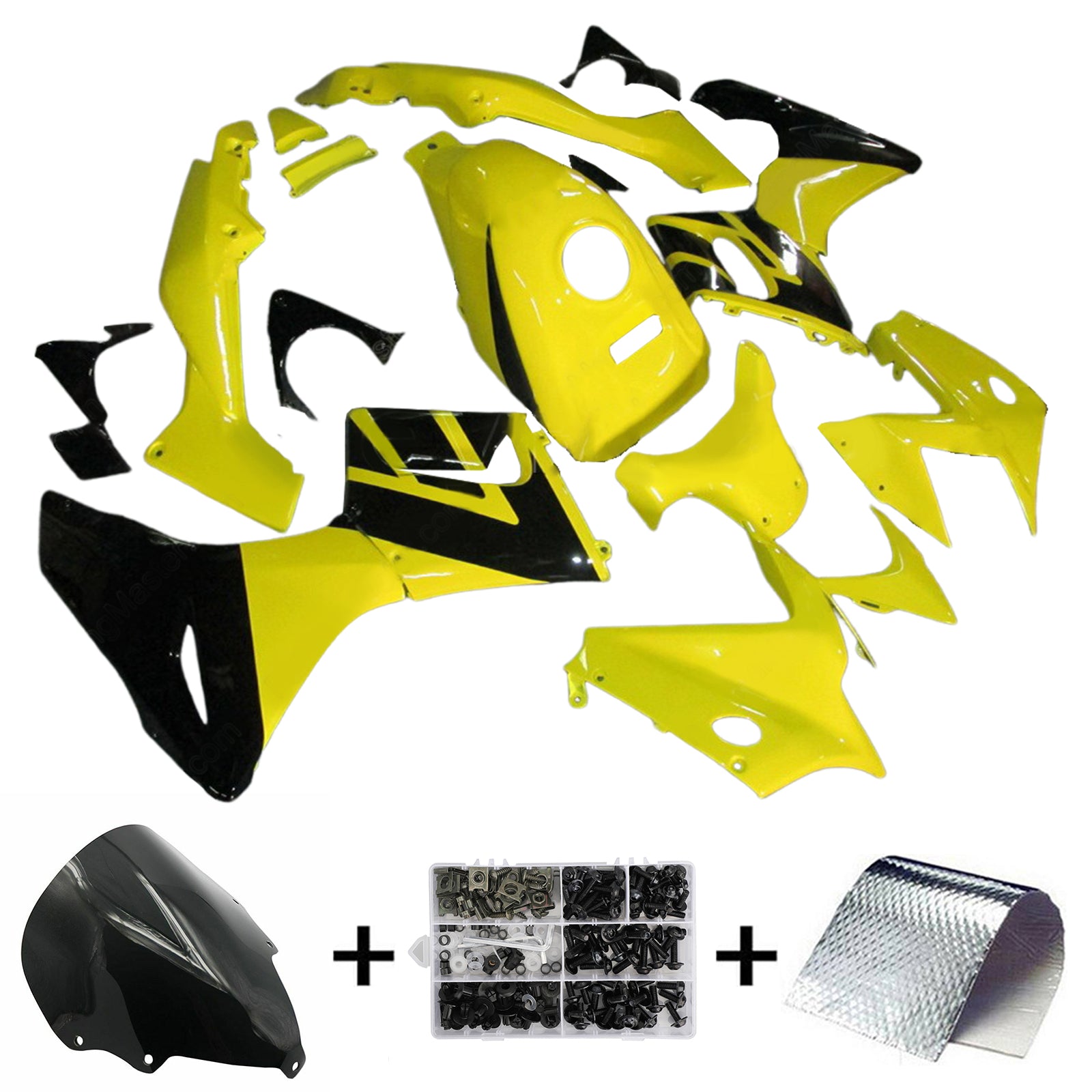 Amotopart 2002-2006 Honda CBR125R Kit de carenado amarillo negro