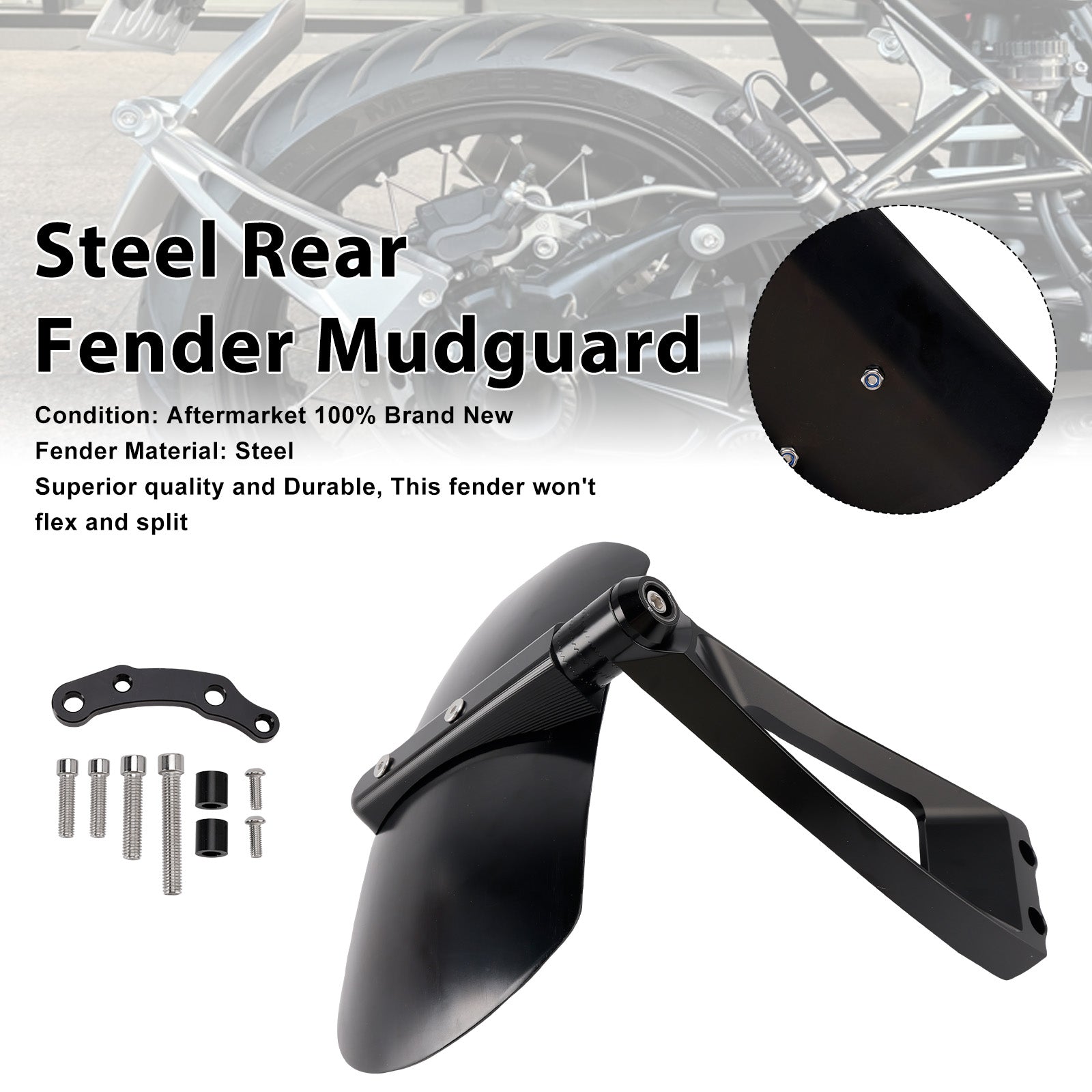 Garde-boue arrière en acier pur pour BMW R12 R12S R nineT Scrambler
