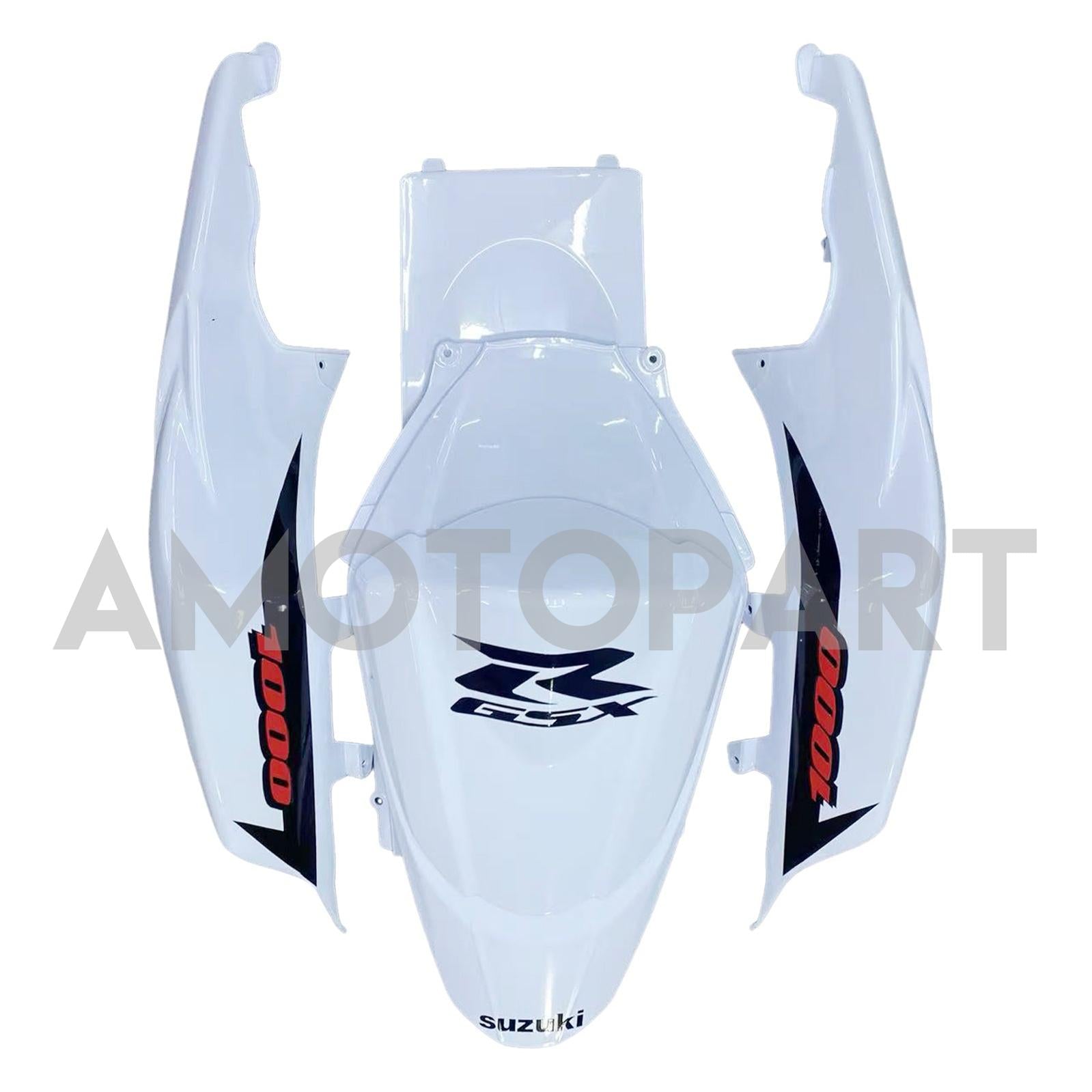 Amotopart 2007-2008 Suzuki GSXR1000 White Black Fearing Kit