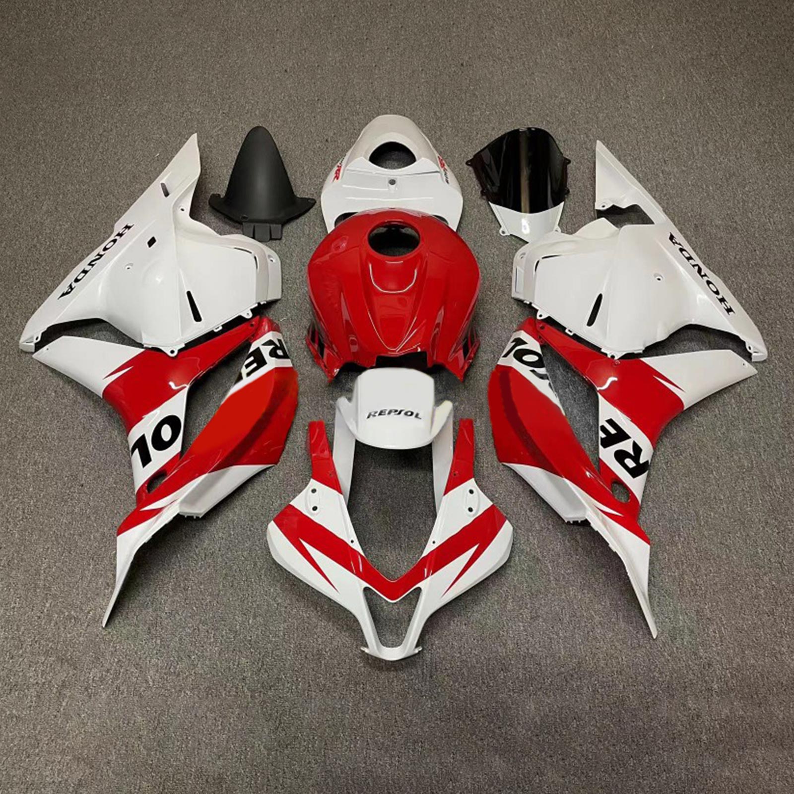 Amotopart 2007-2008 Honda CBR600RR Red White Fairing Kit