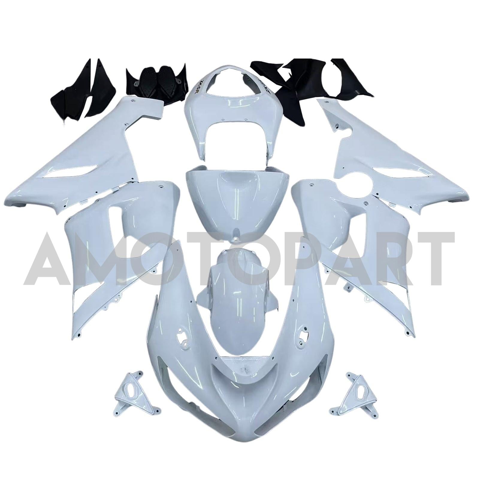 Amotopart 2005-2006 Kawasaki ZX6R 636 Weißes Verkleidungskit