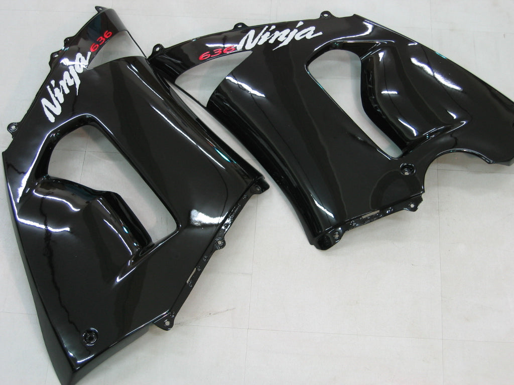 Amotopart 2005-2006 ZX6R 636 Kit de carénage noir Kawasaki