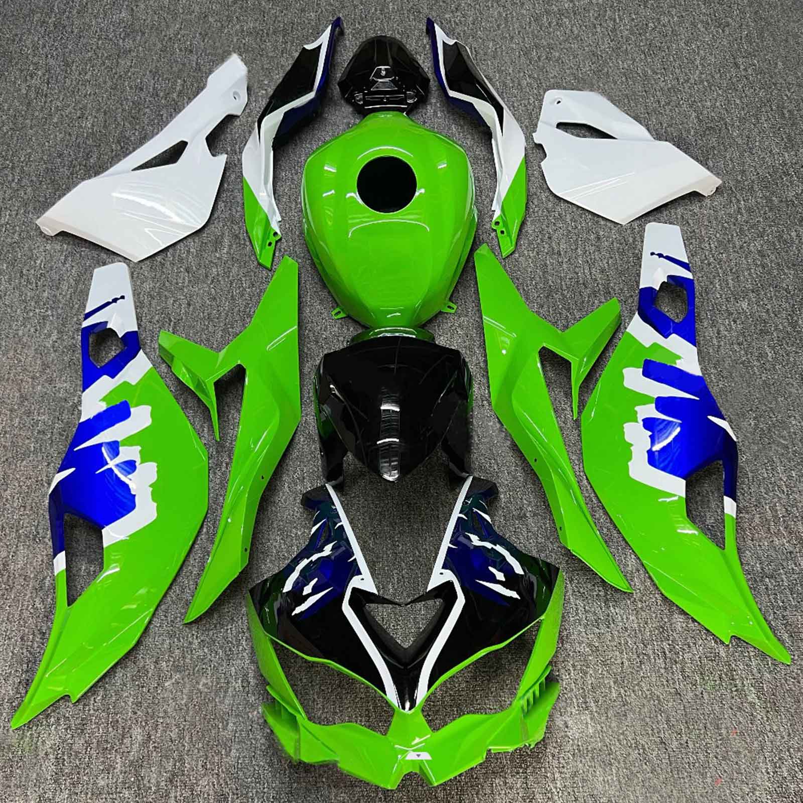 Amotopart 2019-2022 Kawasaki ZX-25R 2023-2024 ZX-4R / ZX-4RR Green White Fairing Kit