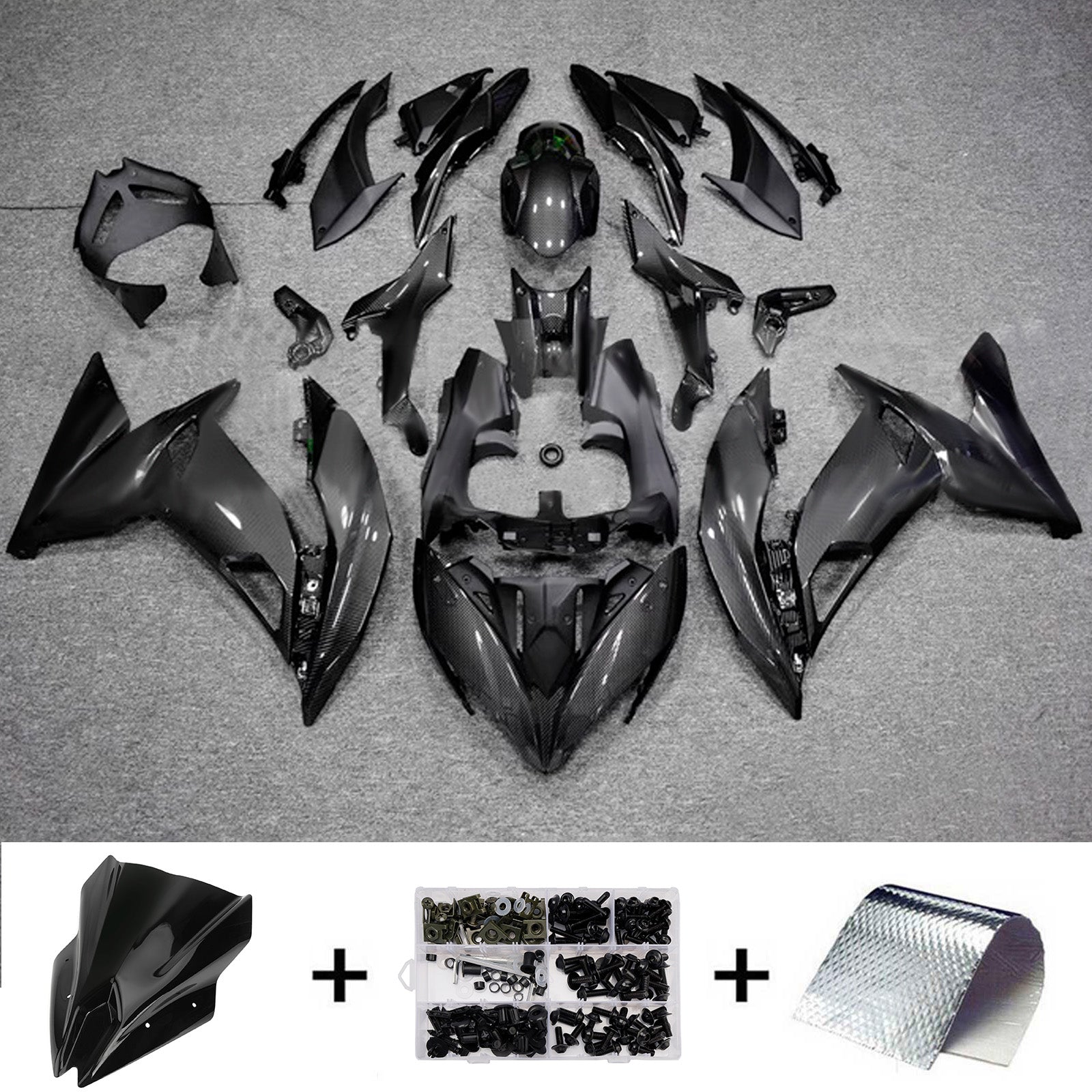 Amotopart 2017-2019 Kawasaki ER6F/Ninja650R Black Fairing Kit