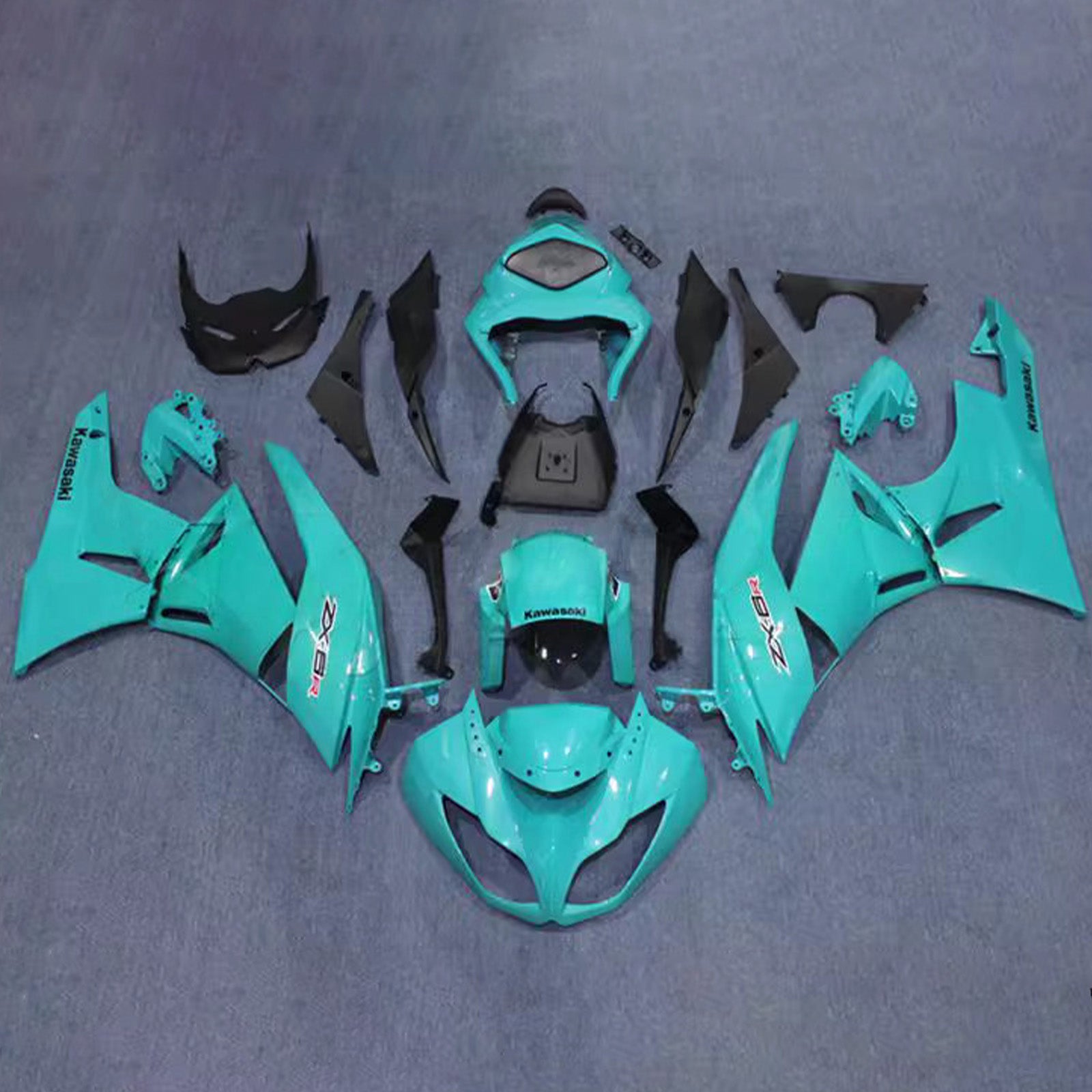 Amotopart 2009-2012 Kawasaki ZX6R 636 Blue Fairing Kit