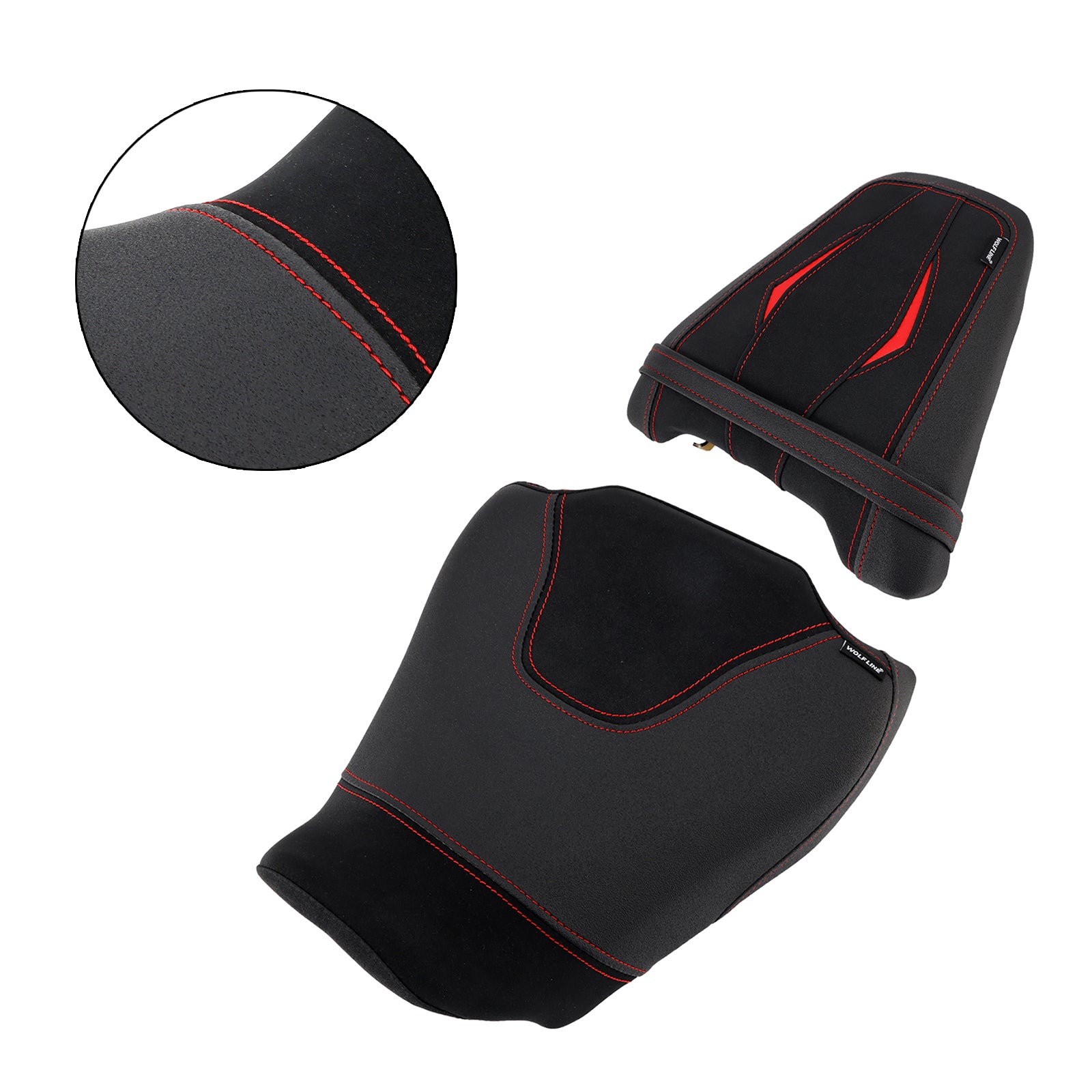 24-25 Honda Cb650R Cbr650R Front&Rear Raider Passenger Cushion Kit Black2