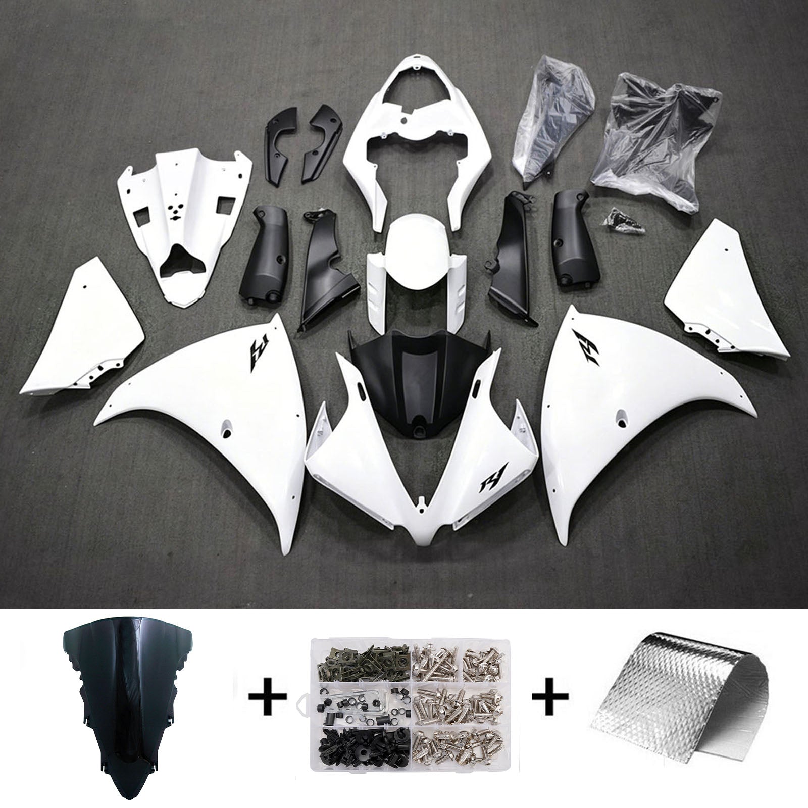 Amotopart 2009–2011 Yamaha YZF-R1 weißes Verkleidungsset