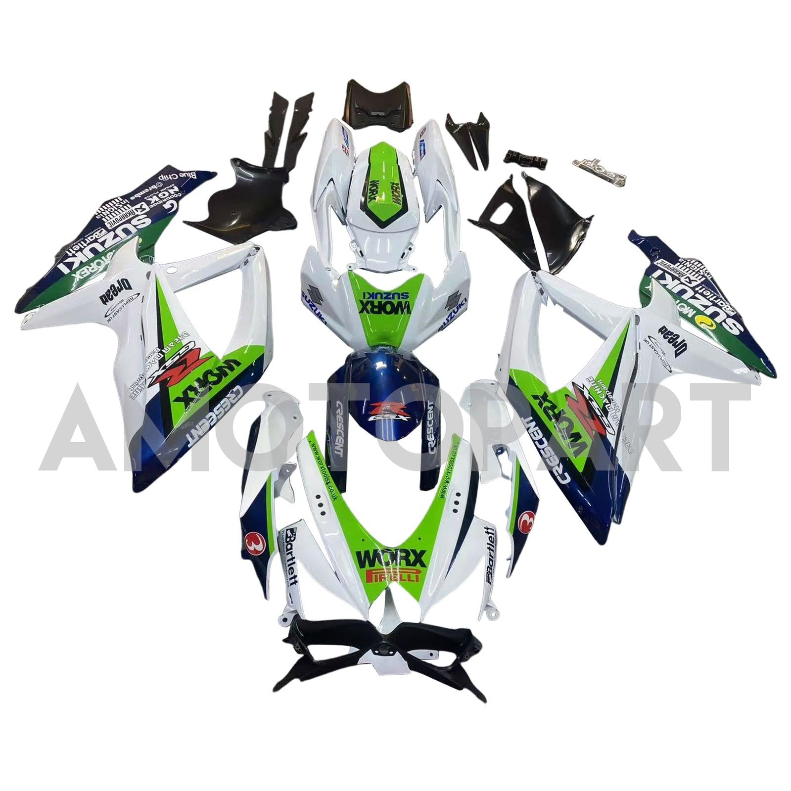 Amotopart 2008-2009 Suzuki GSXR 600/750 White Fairing Kit