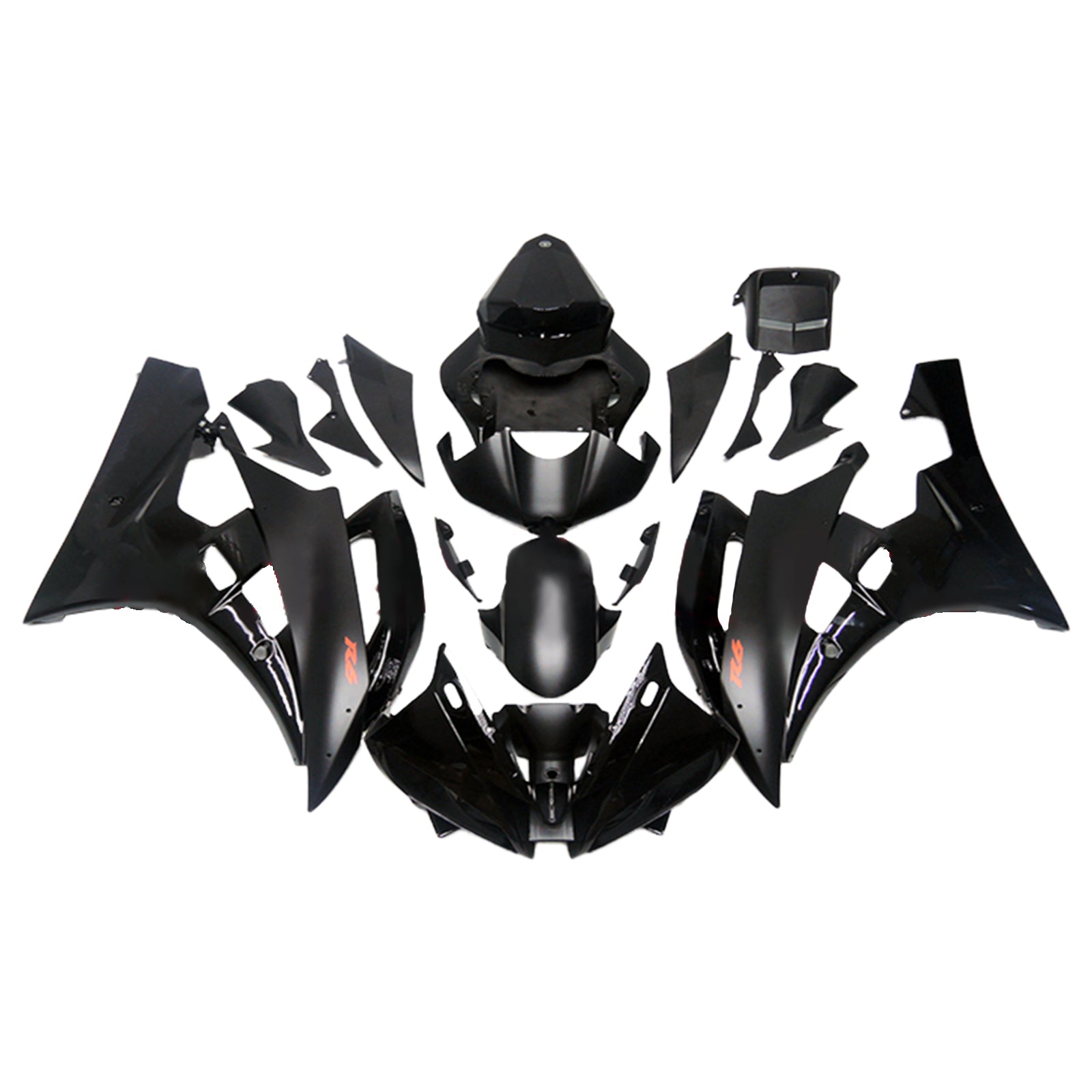 Amotopart 2006-2007 Yamaha YZF 600 R6 Kit de carénage noir mat