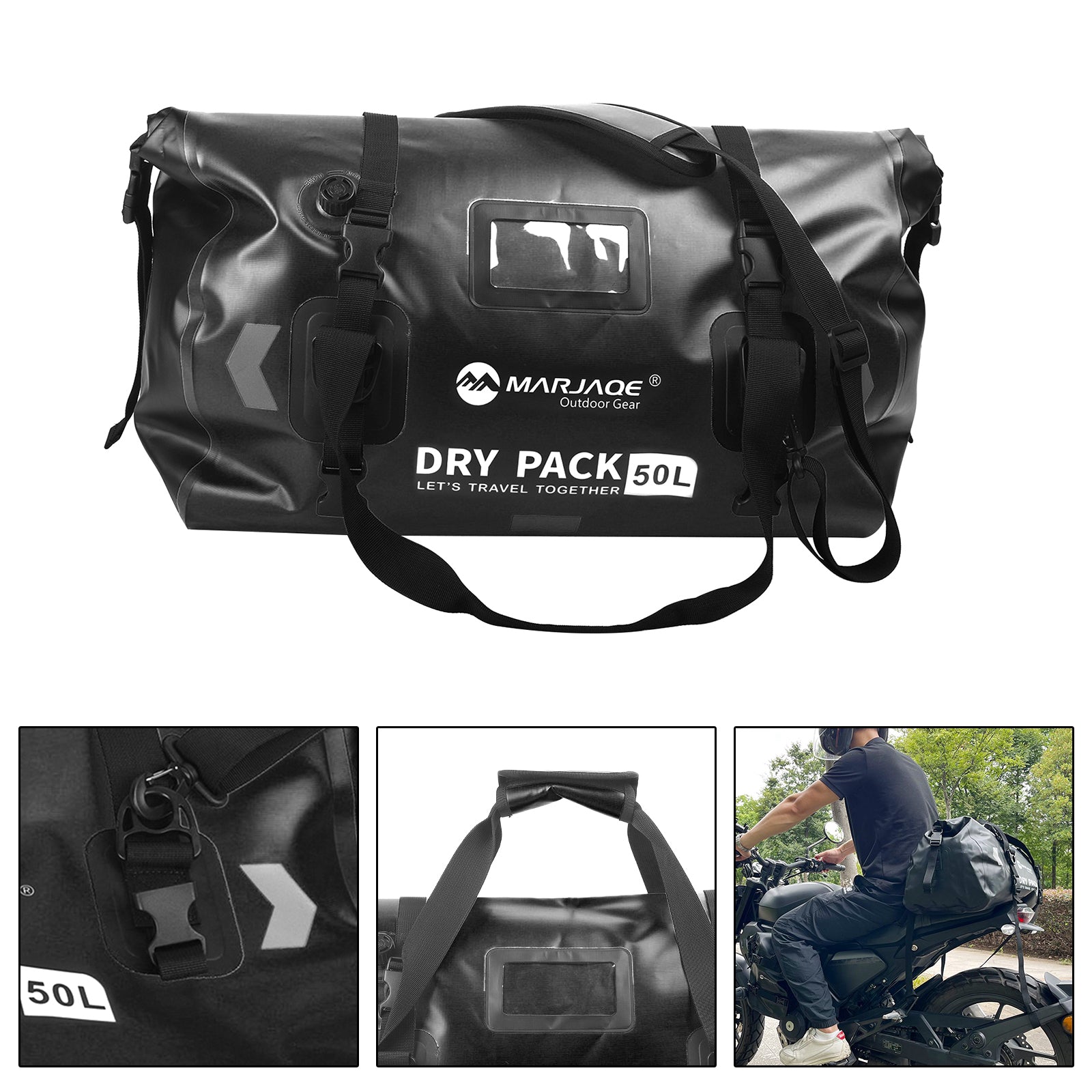 Motorcycle Universal Saddlebag Side Storage Tail Bag Pu Luggage 50L