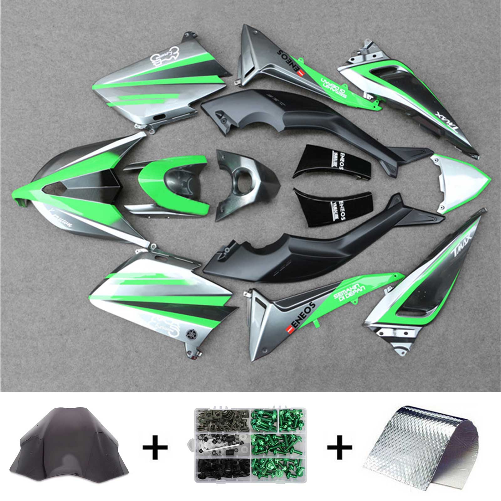 Amotopart 2012-2014 T-Max TMAX530 Yamaha Grey&Green Fairing Kit