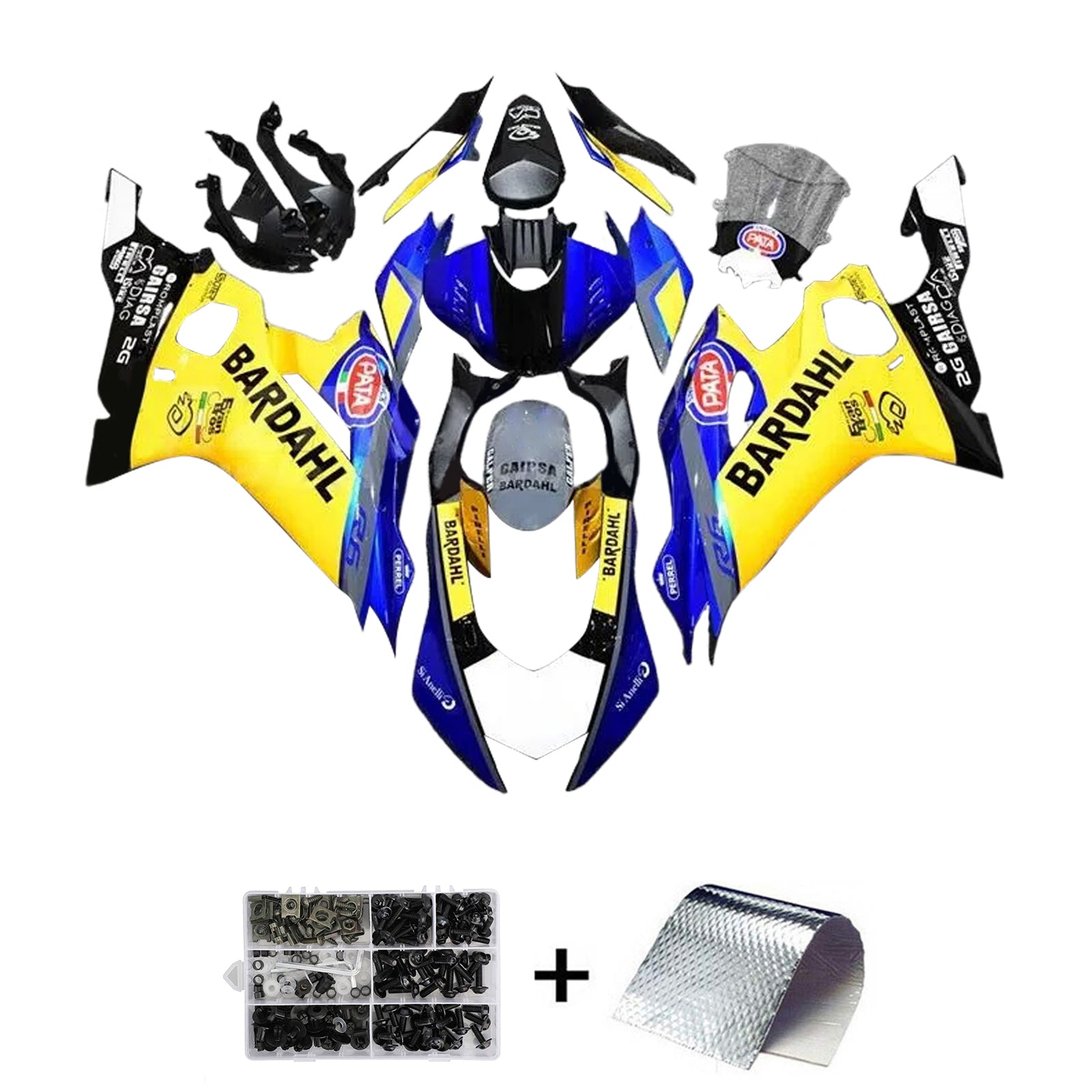 Amotopart 2017-2023 Yamaha YZF R6 Schwarz Blau Gelb Verkleidungssatz