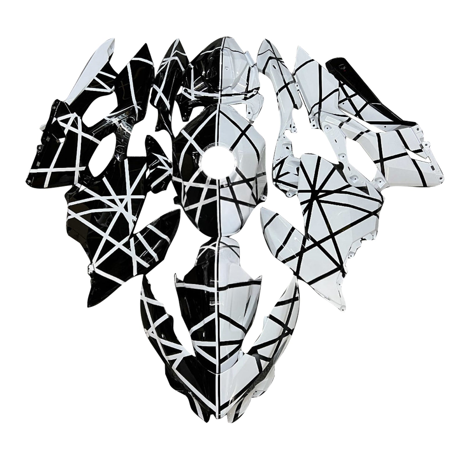 Amotopart 2018-2024 Kawasaki EX400 Ninja400 Black White Fairing Kit