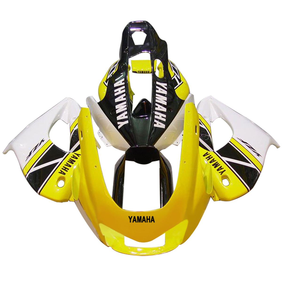Amotopart 1997-2007 Yamaha YZF1000R Thunderace Weiß Schwarz Gelb Verkleidungssatz