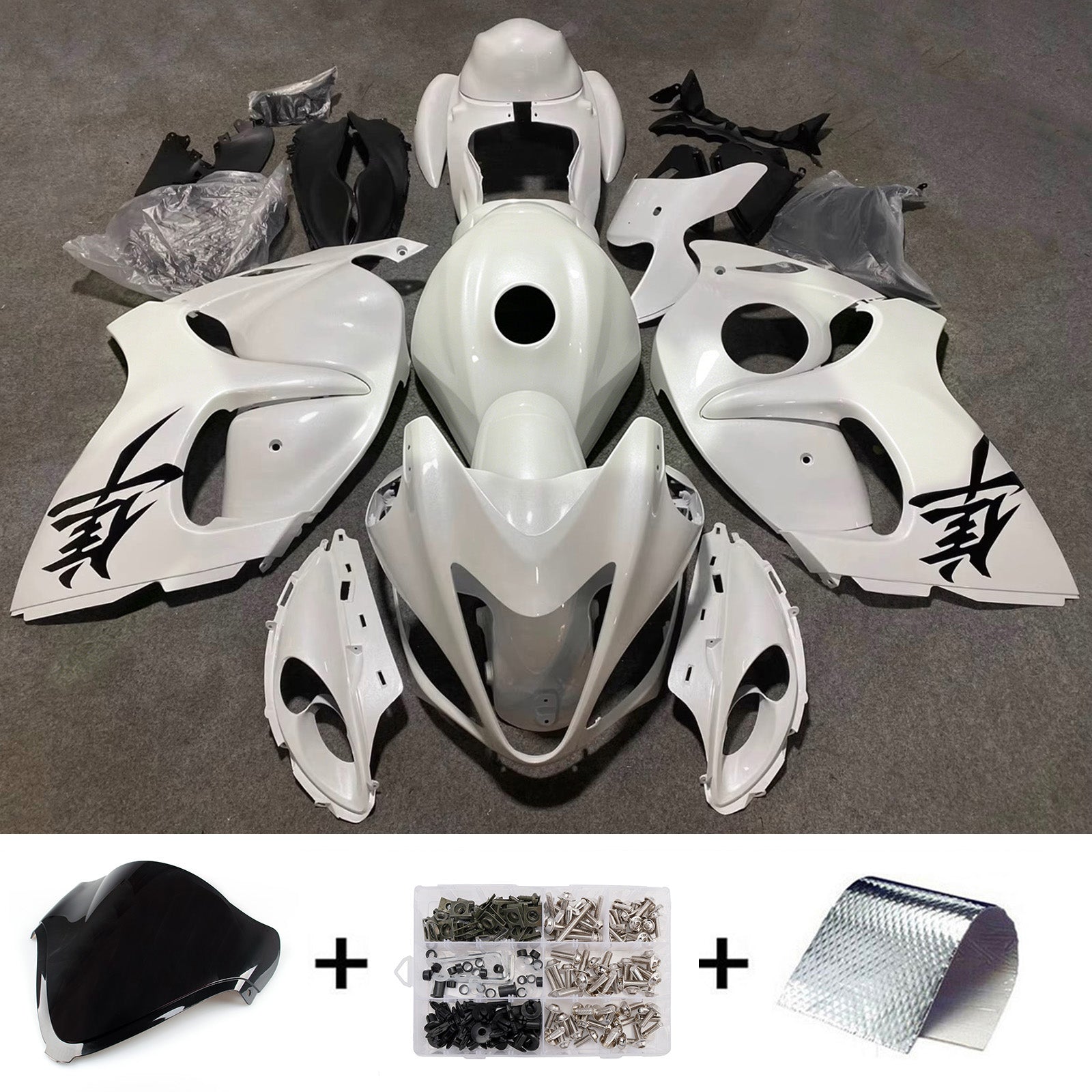 Amotopart 2008–2020 Suzuki Hayabusa GSX1300R weißes Verkleidungsset