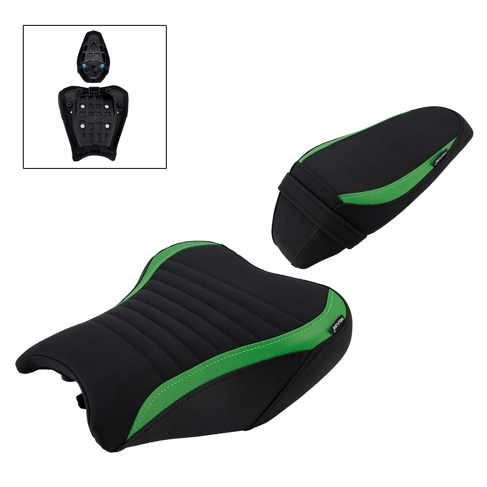 17-24 Kawasaki Ninja Z900 Asiento de pasajero con cojín completo, color negro