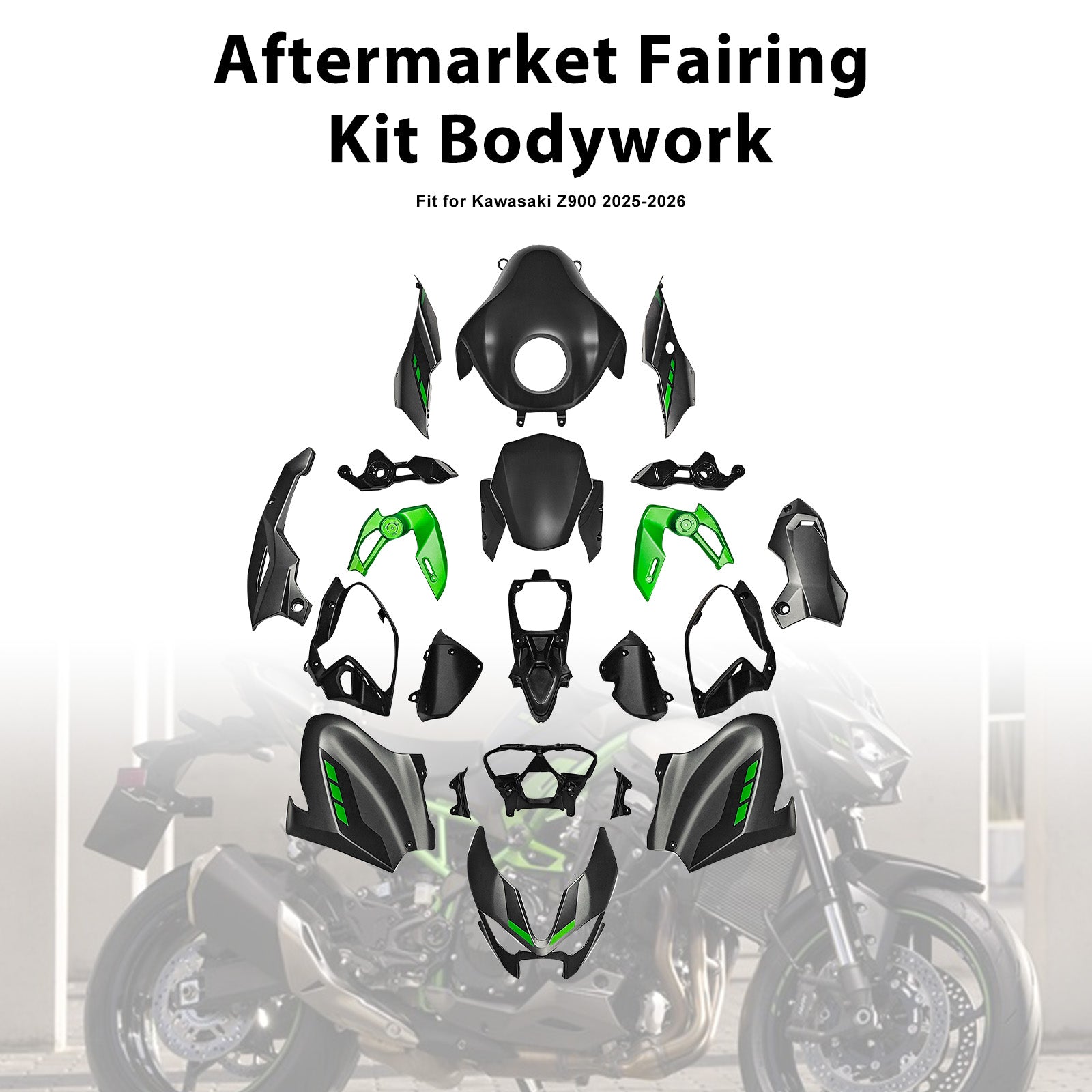 Amotopart 2025-2026 Kawasaki Z900 Fairing Kit Collection