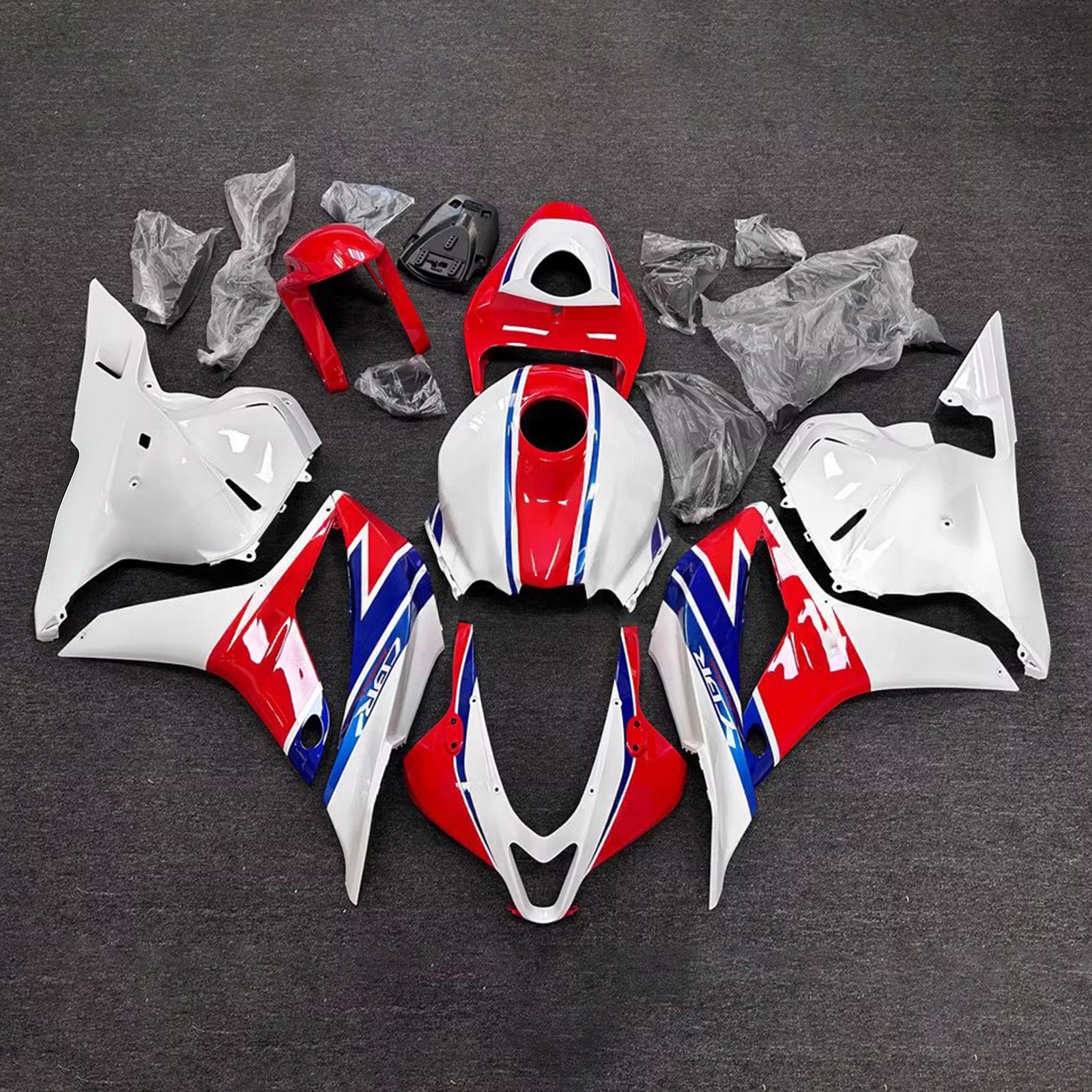 Amotopart 2009-2012 Honda CBR600RR White Red Blue Fairing Kit