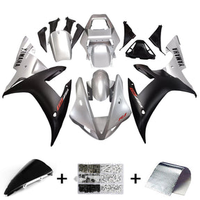 Amotopart 2002-2003 Yamaha YZF 1000 R1 Silver&Black Fairing Kit