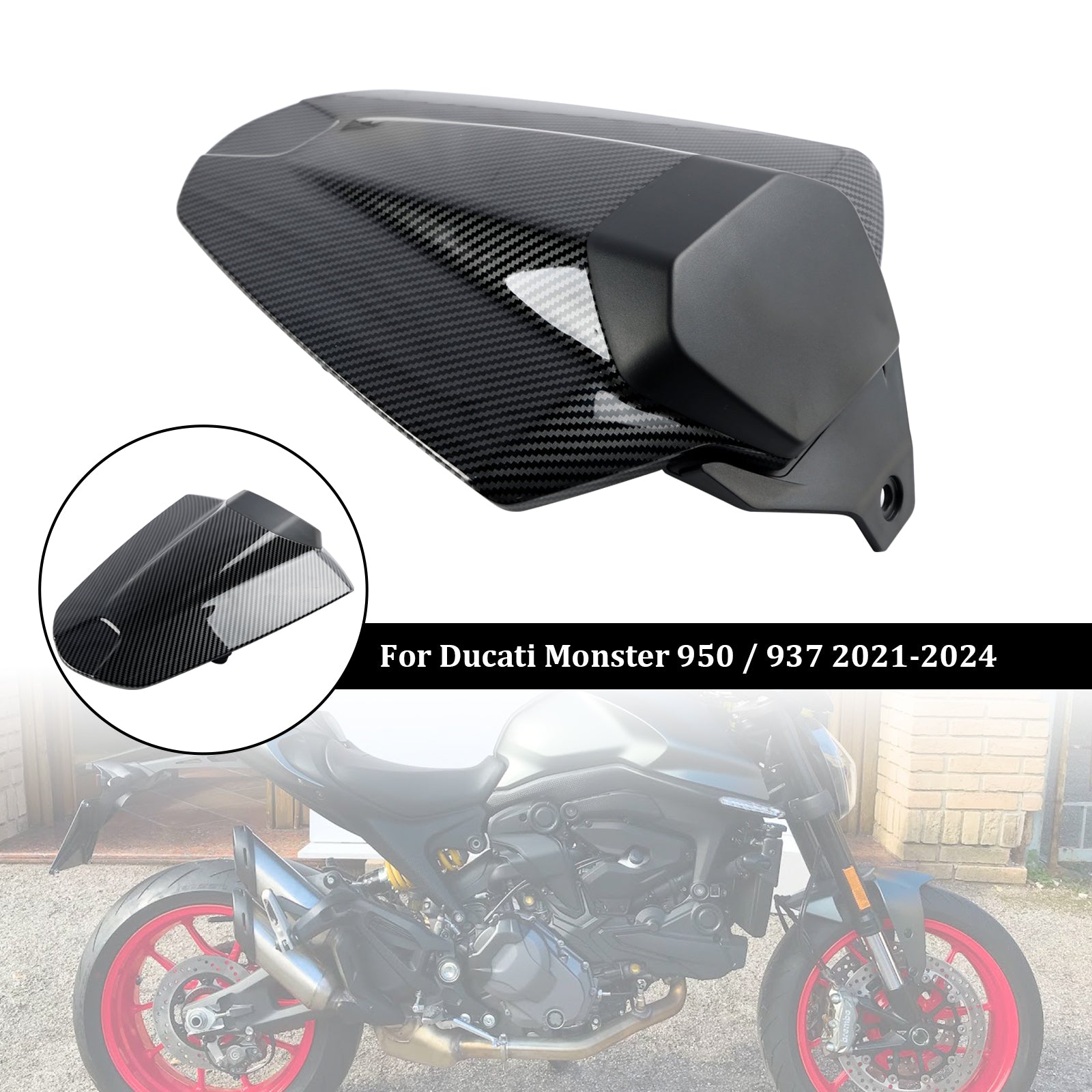 21-24 Ducati Monster 950 937 Housse de siège arrière Capot de carénage