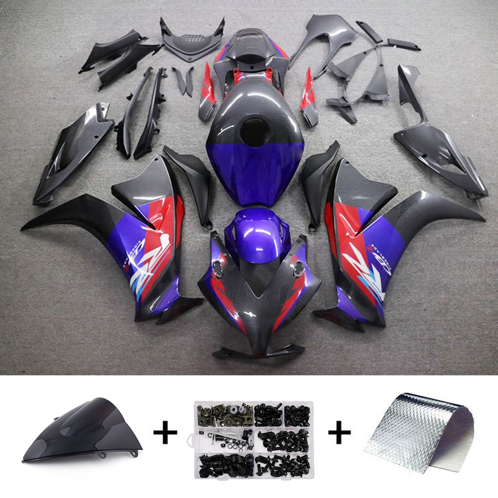 Amotopart 2012-2016 ホンダ CBR1000RR カーボンファイバーパターンフェアリングキット