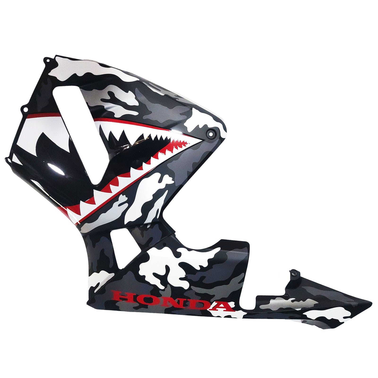 Amotopart 2003-2004 Honda CBR600RR Black White Shark Fairing Kit