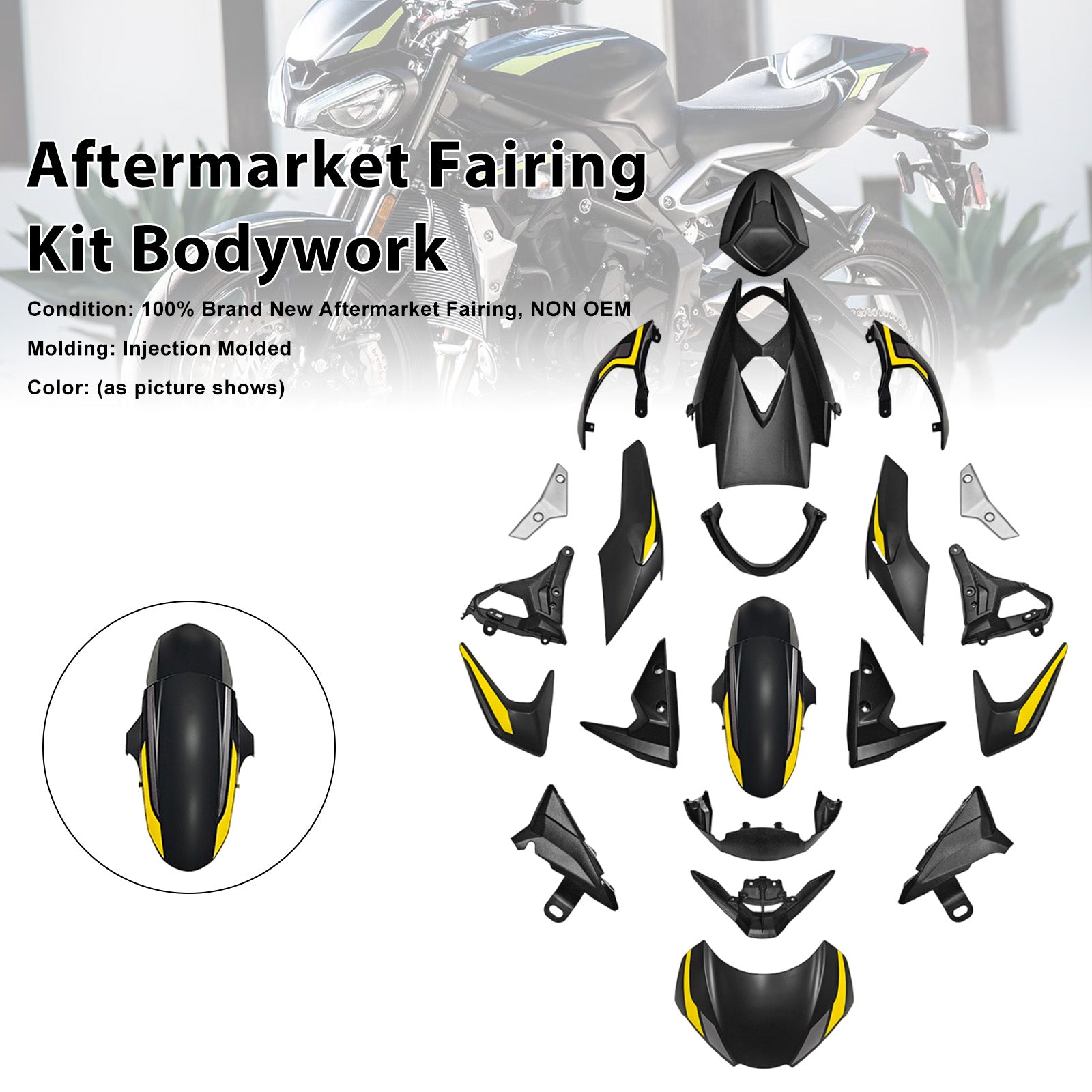 Amotopart 2020-2022 Collection de kits de carénage Triumph Street Triple 765 R/RS