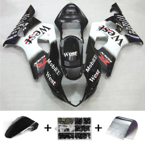 Amotopart 2003-2004 K3 Suzuki GSXR1000 Kit carena bianco e nero