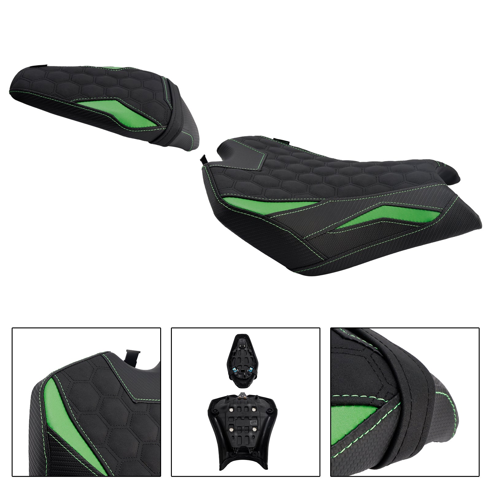 2025 Kawasaki Z900 Zr900-F Front&Rear Raider Passenger Cushion Kit Green2