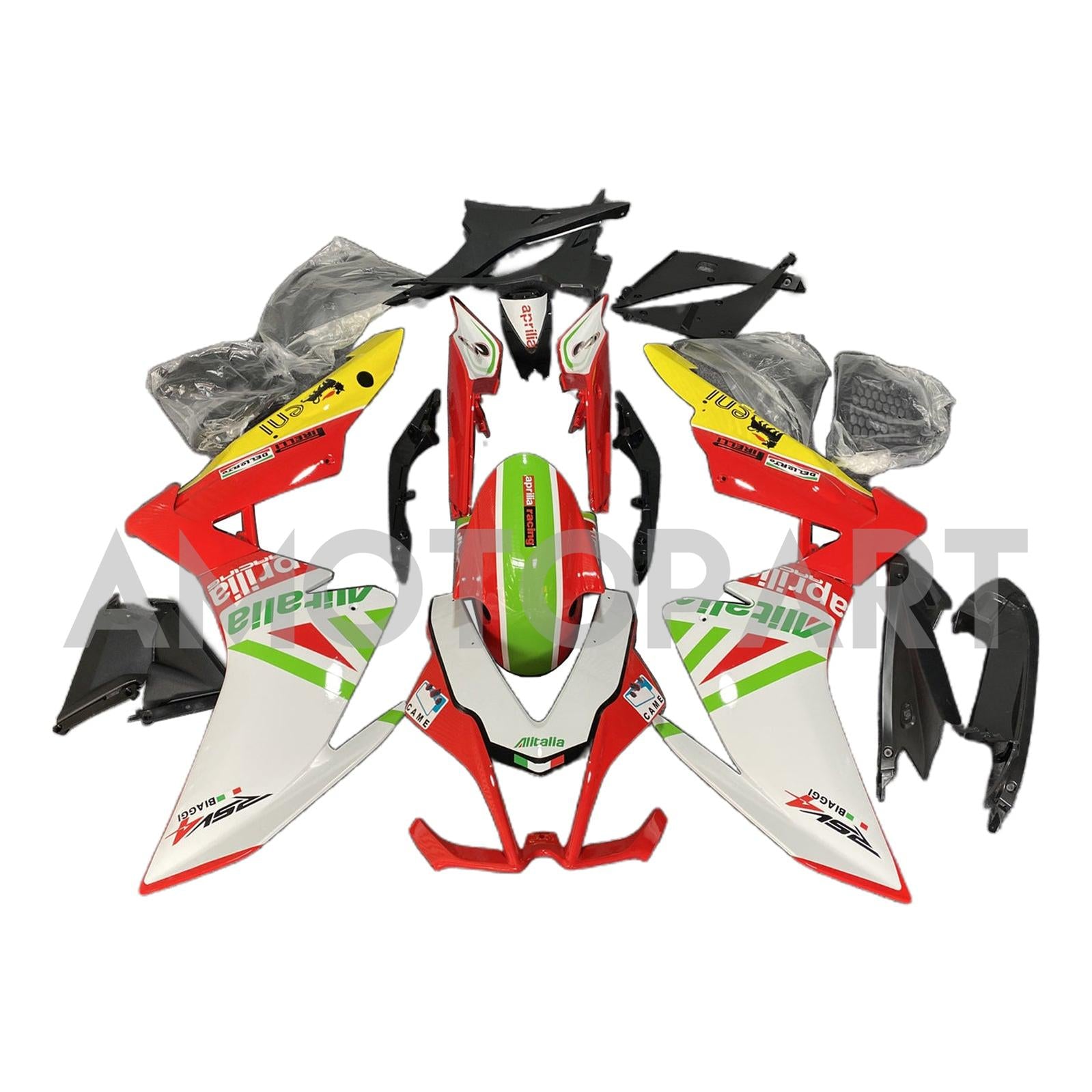 Amotopart 2009-2015 RSV4 1000 Aprilia Red&Green Style4 Fairing Kit