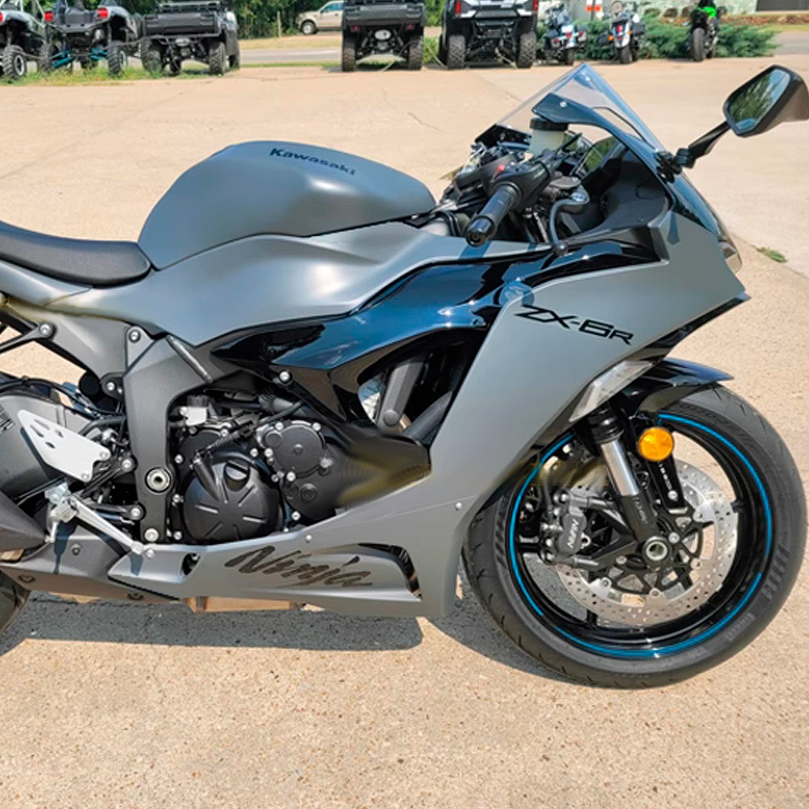 Amotopart 2024-2025 Kawasaki ZX-6R Grey Black Fairing Kit