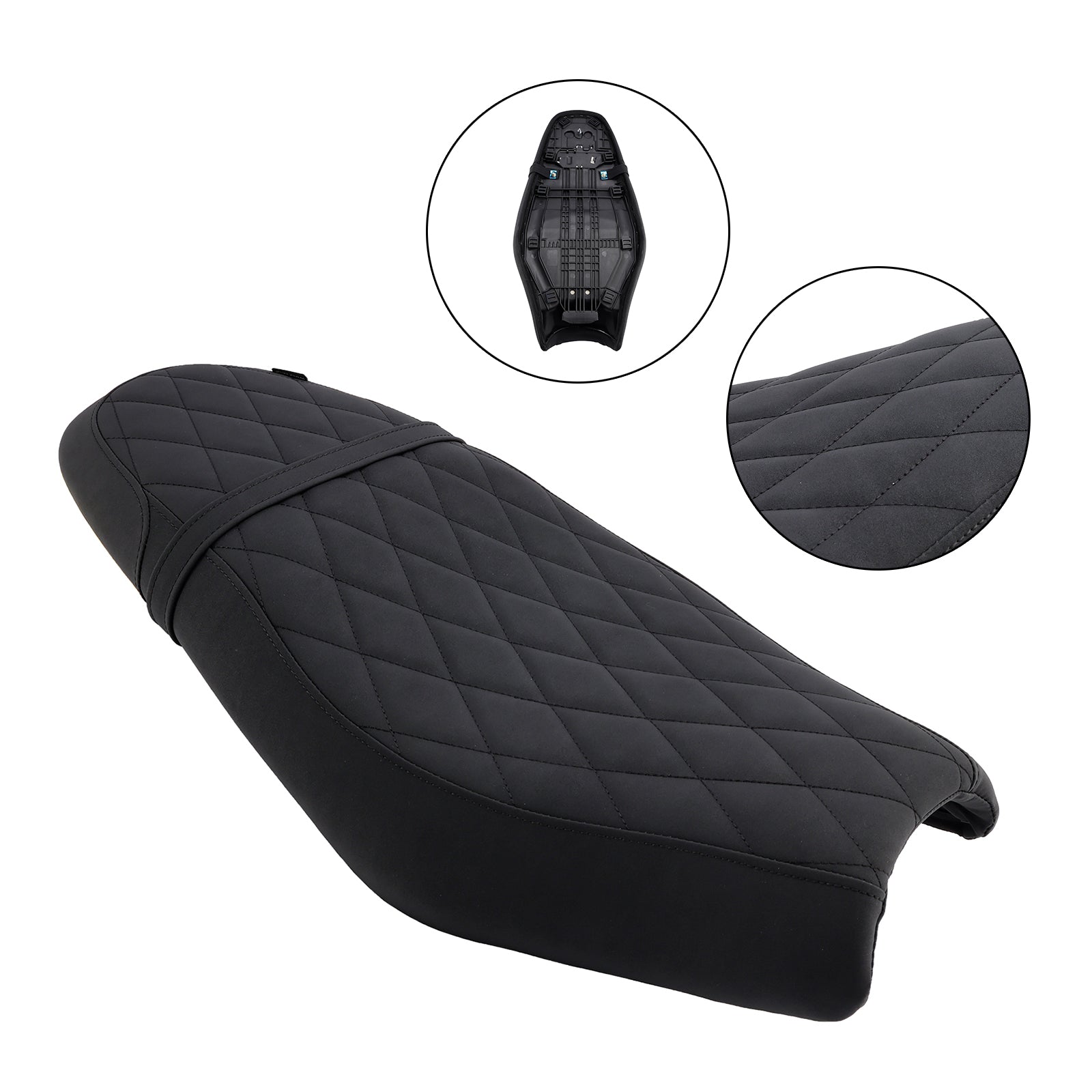 24+ Speed ​​Scrambler 400 X Komplett gepolsterter Fahrer-Beifahrersitz Schwarz Schwarz