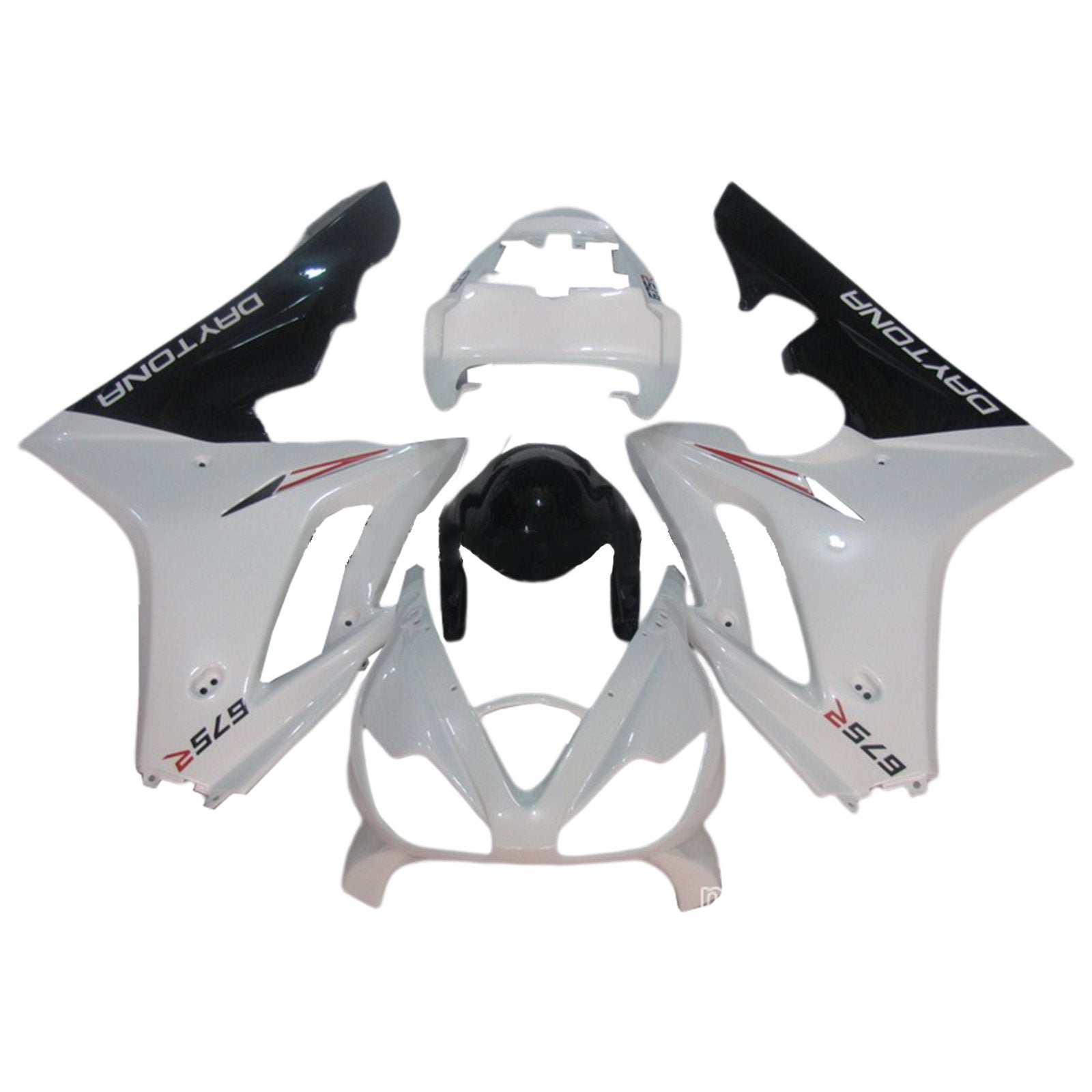 Amotopart 2006-2008 Kit carena Triumph Daytona 675 Black&amp;White Style4