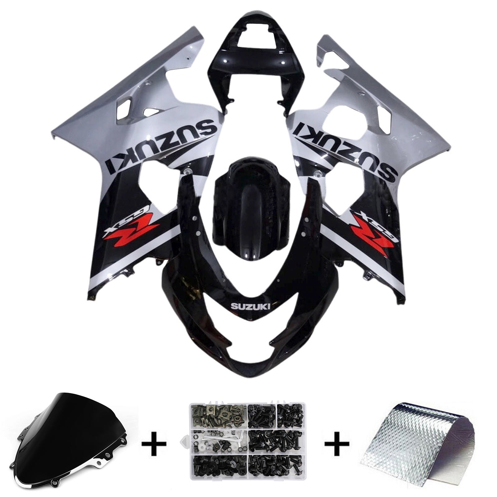 Amotopart 2004-2005 K4 GSXR 600/750 Suzuki Black&Grey Fairing Kit