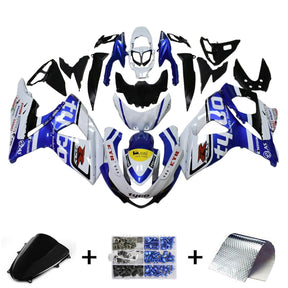 Amotopart 2009-2016 K9 GSXR1000 Suzuki White&Blue Style2 Fairing Kit