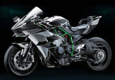 Amotopart 2015–2022 Kawasaki Ninja H2 Verkleidungsset in Grau und Silber