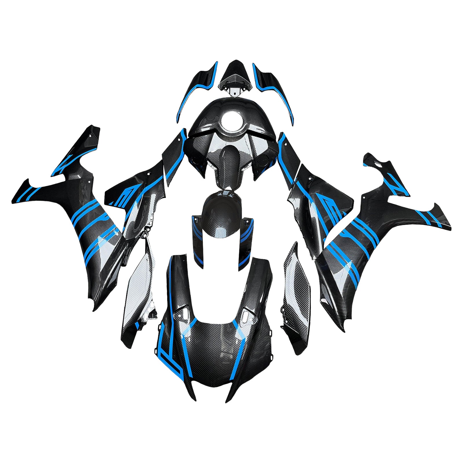Amotopart 2020-2025 Yamaha YZF-R1 Carbon Fiber Blue Line Fairing Kit
