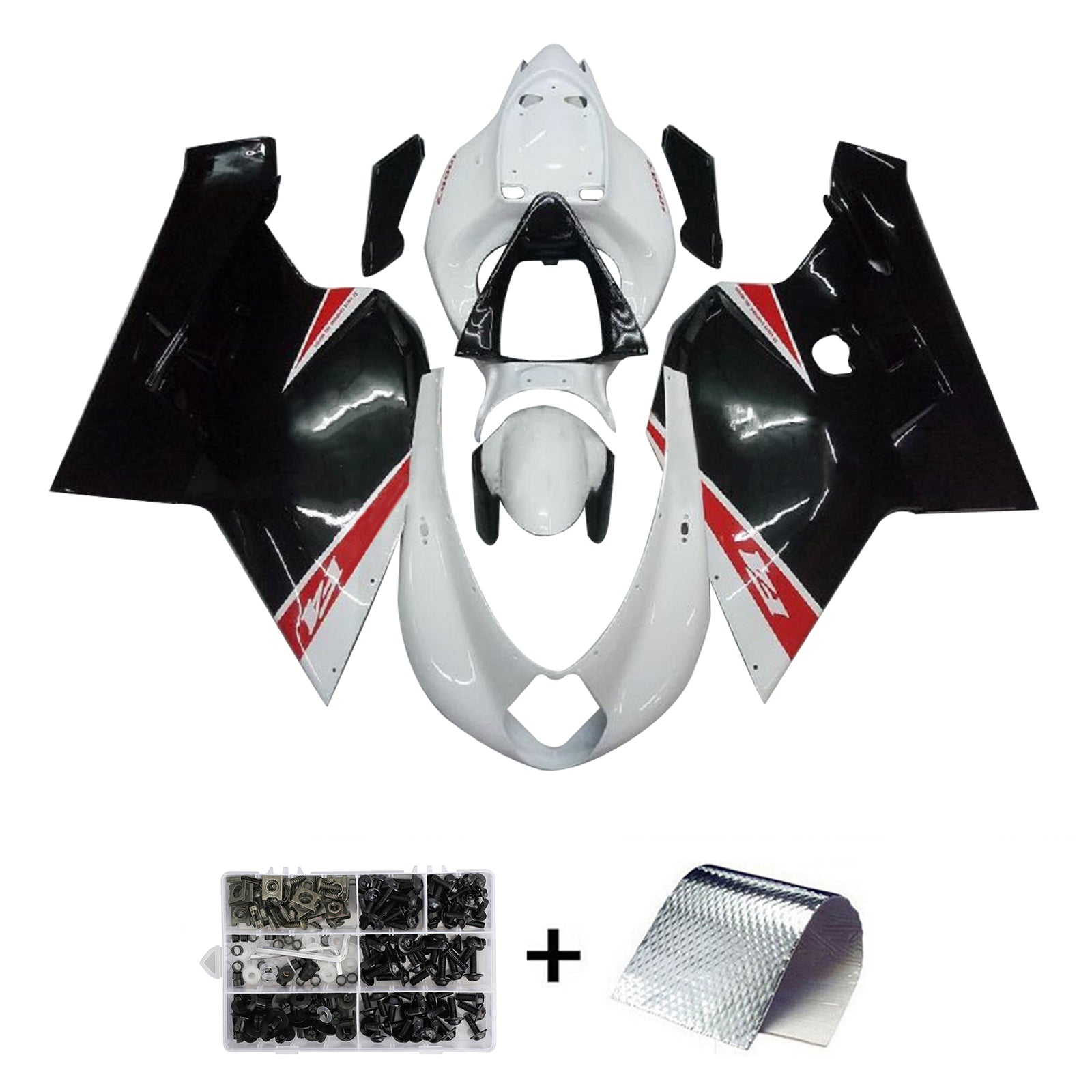 Amotopart 2005-2006 MV Agusta F4 1000 Kit de carenado rojo y blanco