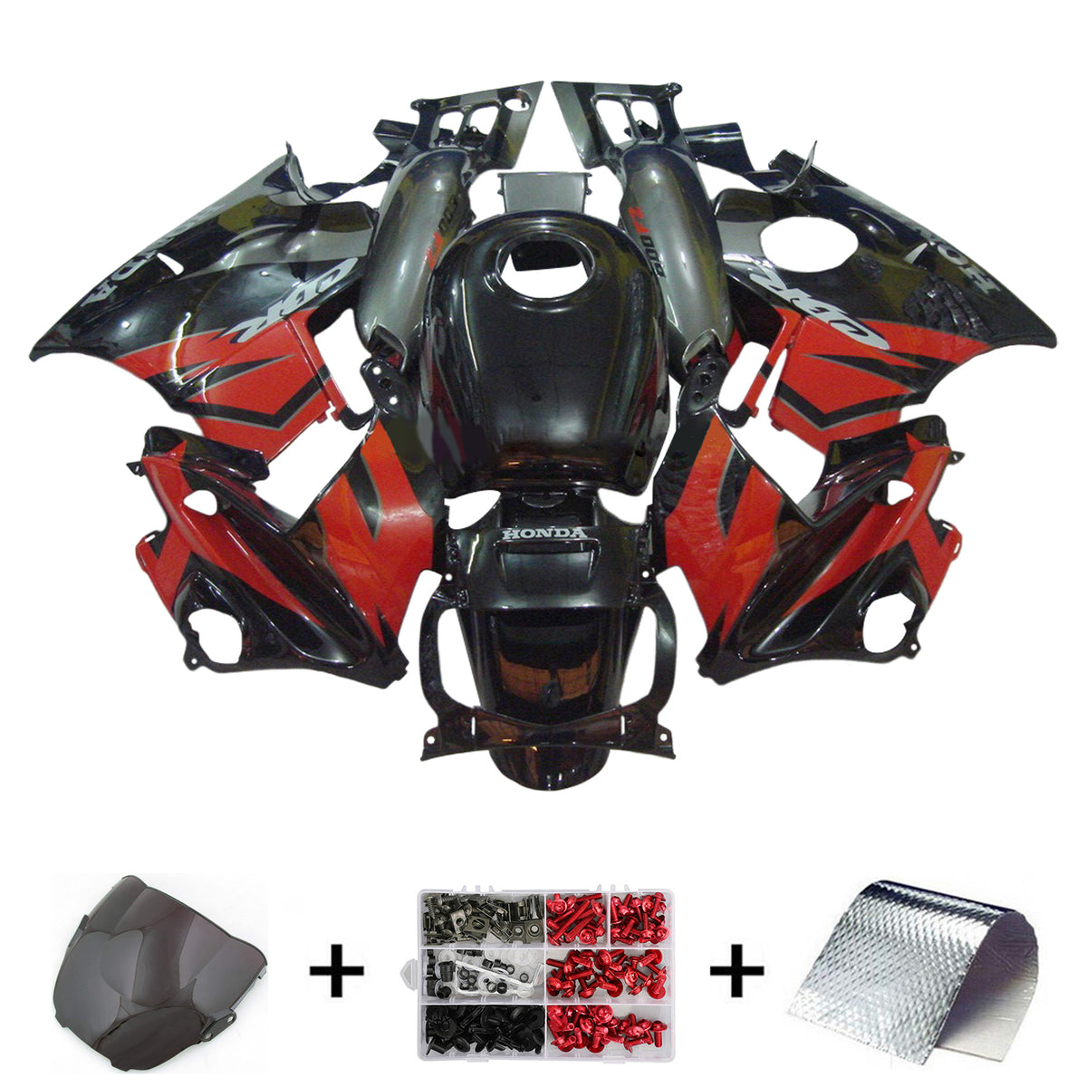 Amotopart 1995-1996 Honda CBR600 F3 Kit de carenado rojo negro