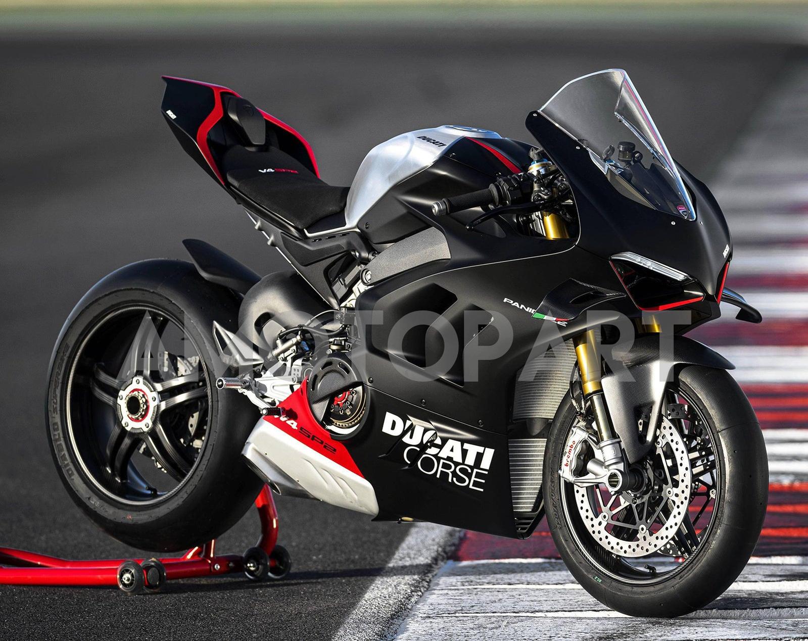 Amotopart Ducati 22-24 Panigale V4 V4s Schwarzes Rotwittchen Kit