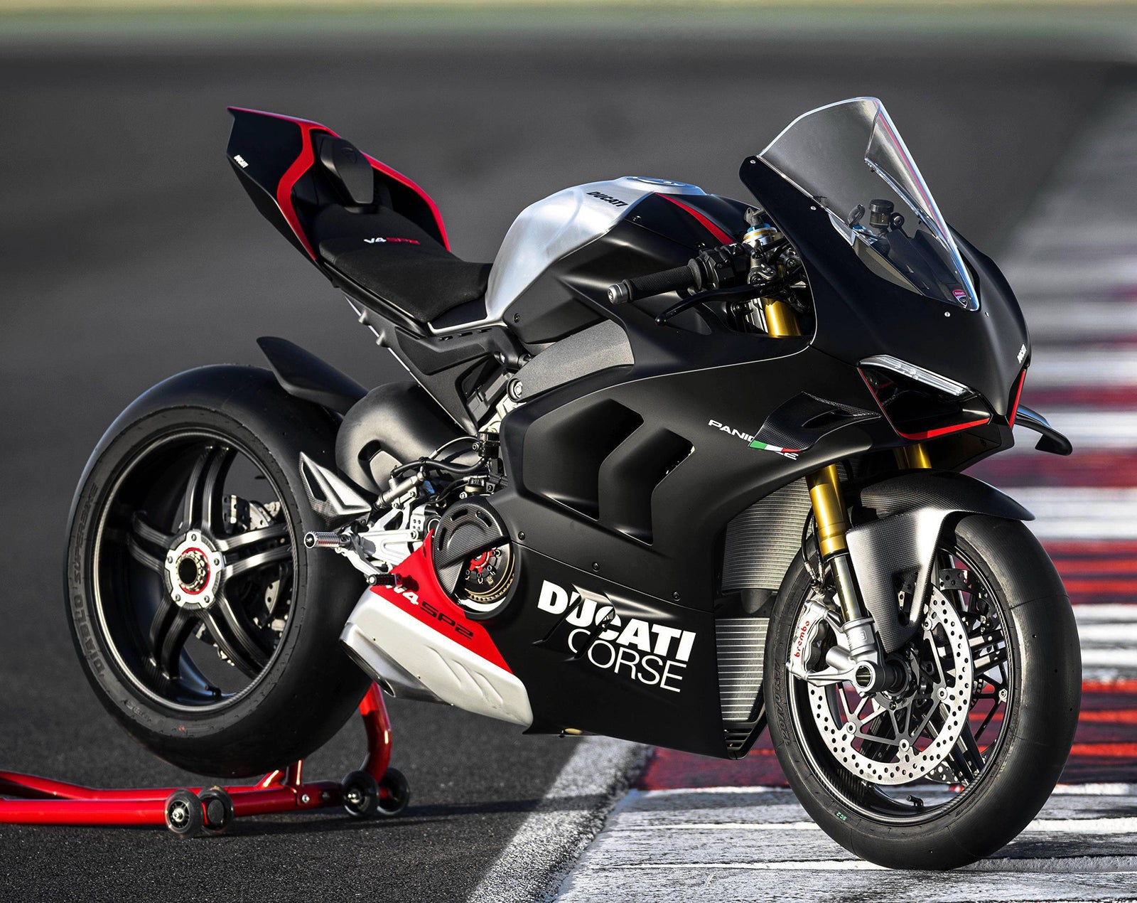 Amotopart Ducati 22-24 Panigale V4 V4S & 23-24 Panigale V4SP V4R Kit de carénage noir rouge blanc