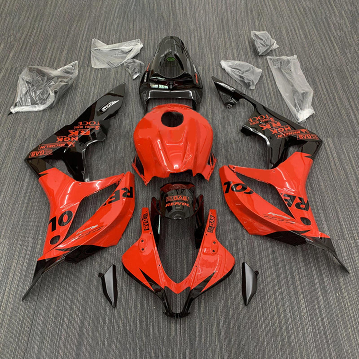 Amotopart 2007-2008 Honda CBR600RR Kit de carénage orange et noir