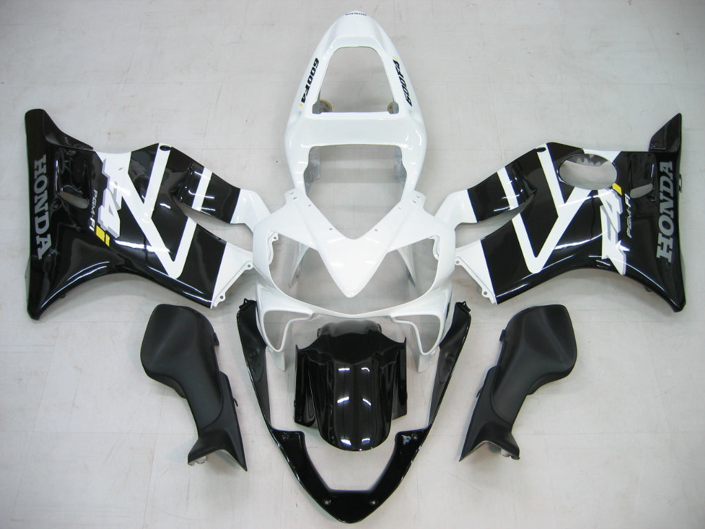 Amotopart 2001-2003 Honda CBR600 F4i Blanco y Negro Style4 Kit de carenado